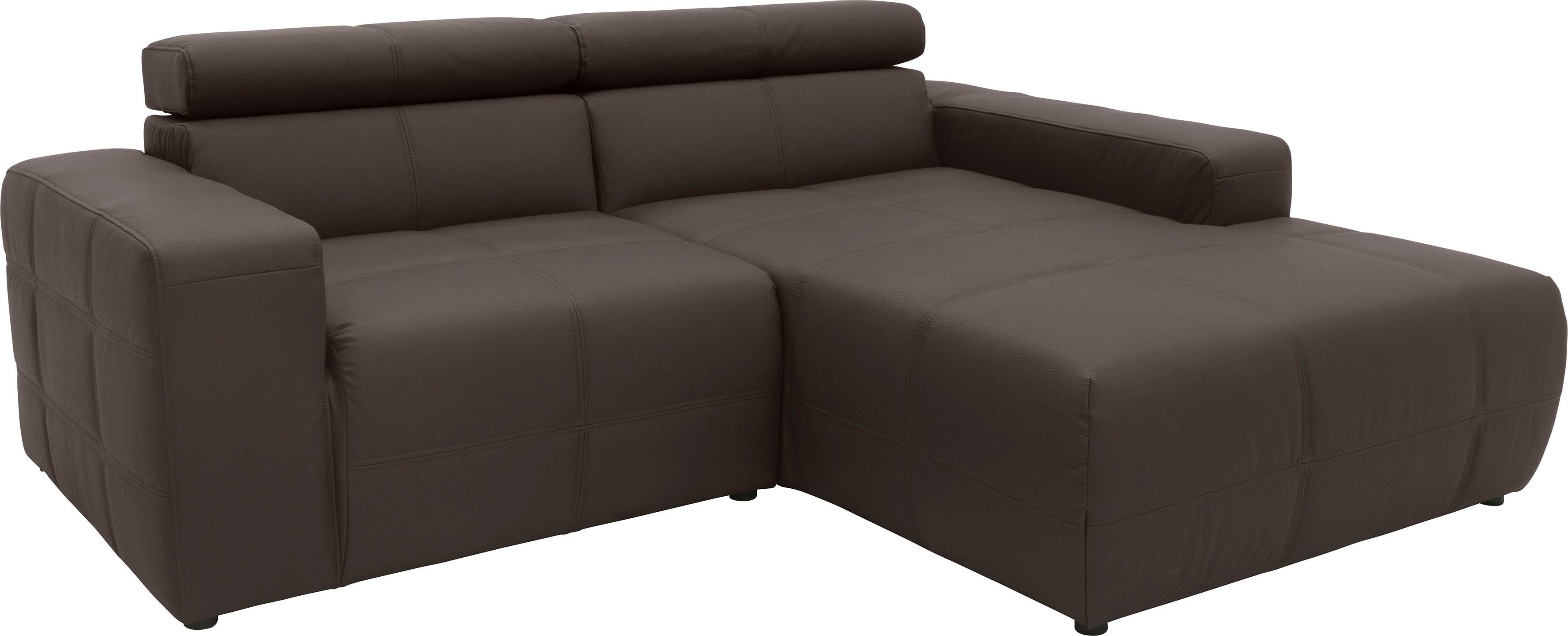 DOMO collection Hoekbank Brandon, incl. Hoofdsteunverstelling, B/D/H: 214/100/80 cm, L-Vorm