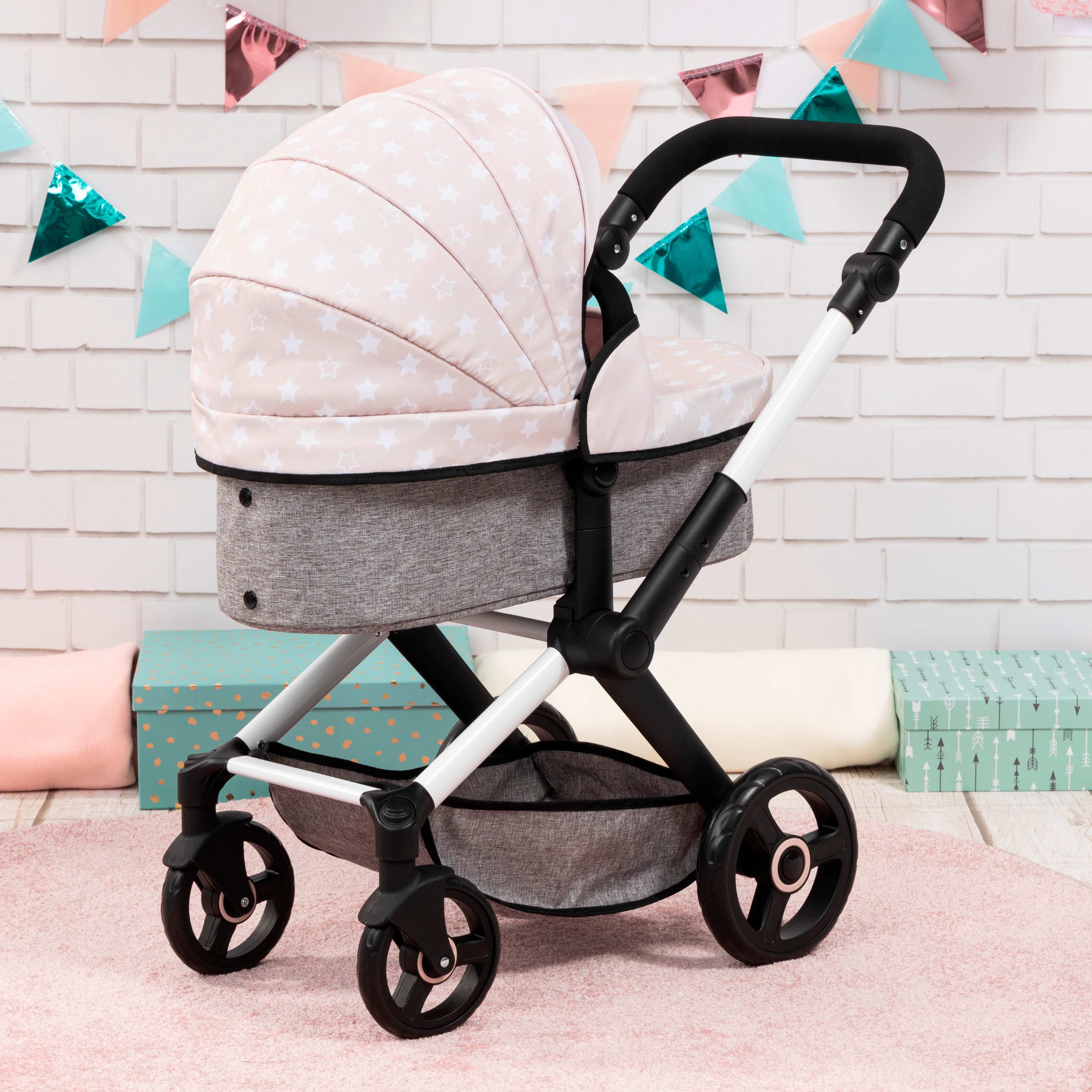 Bayer Combi-poppenwagen Xeo, beige sterretjes