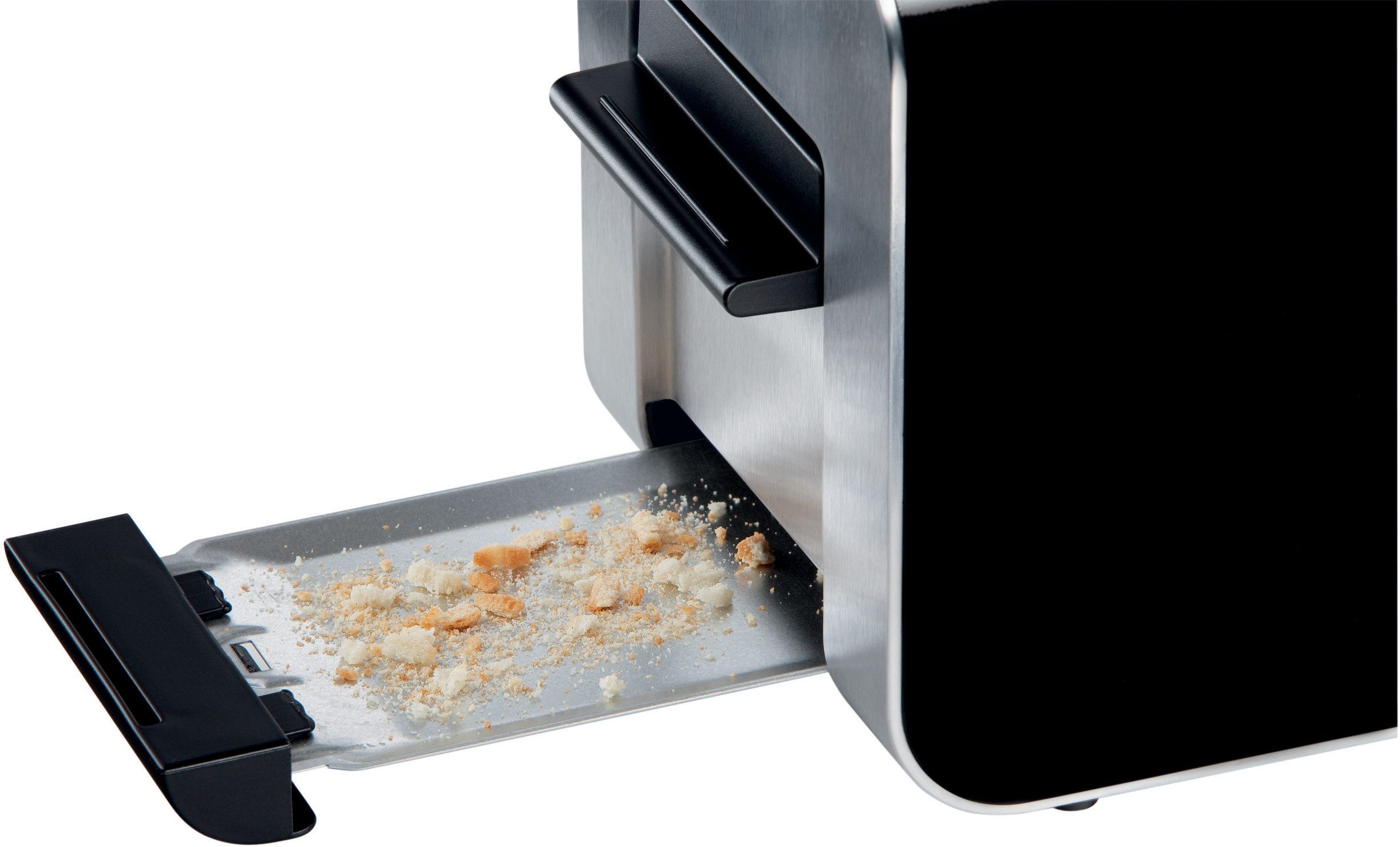 BOSCH Toaster Styline TAT8613N, geïntegreerde broodjesopzet, liftfunctie Ontdooifunctie, automatische uitschakeling, broodcentrering, roestvrij staal/zwart