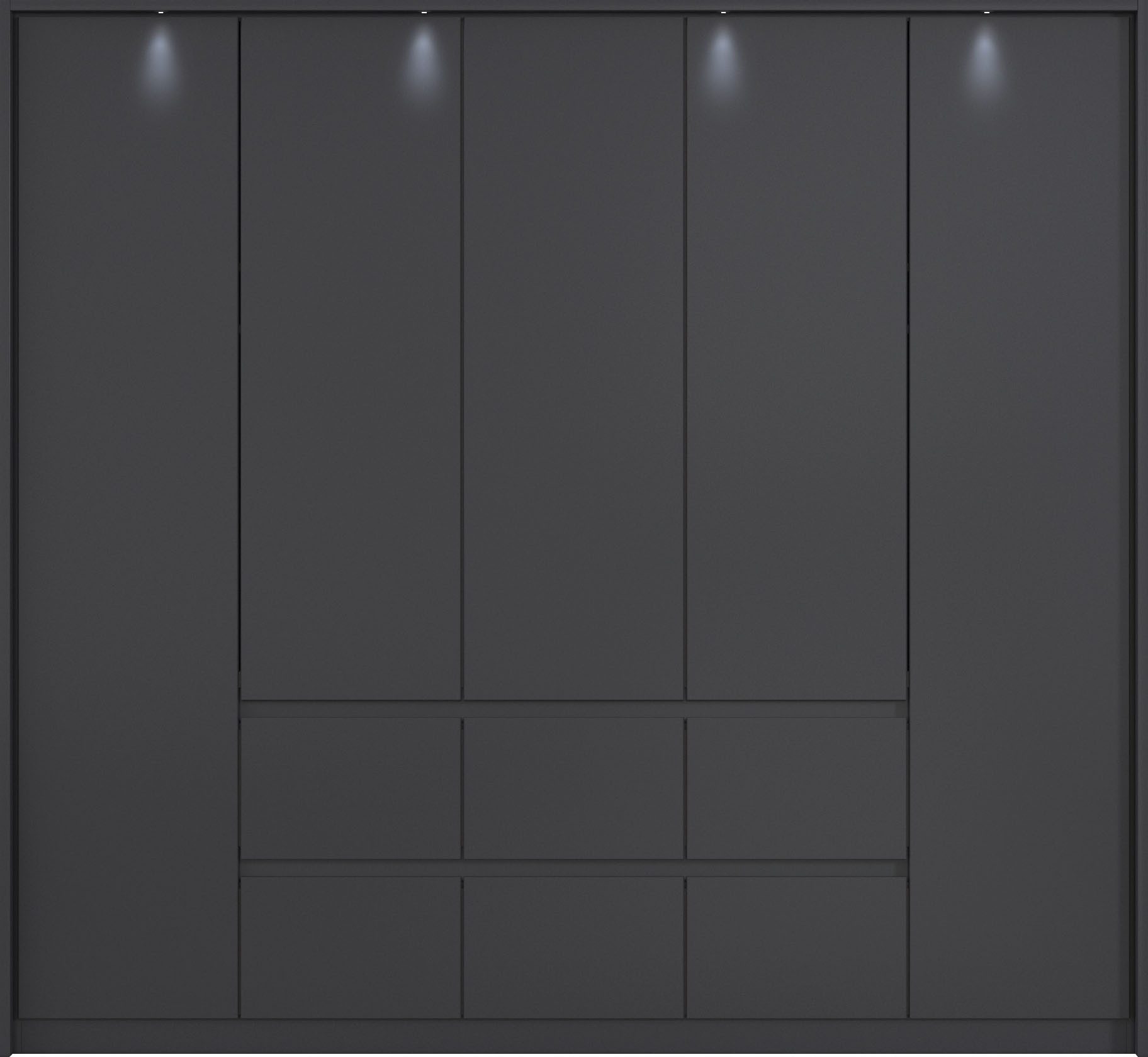 rauch Draaideurkast Mainz met passe-partout optioneel met verlichting, buitendeuren met push-to-openfunctie