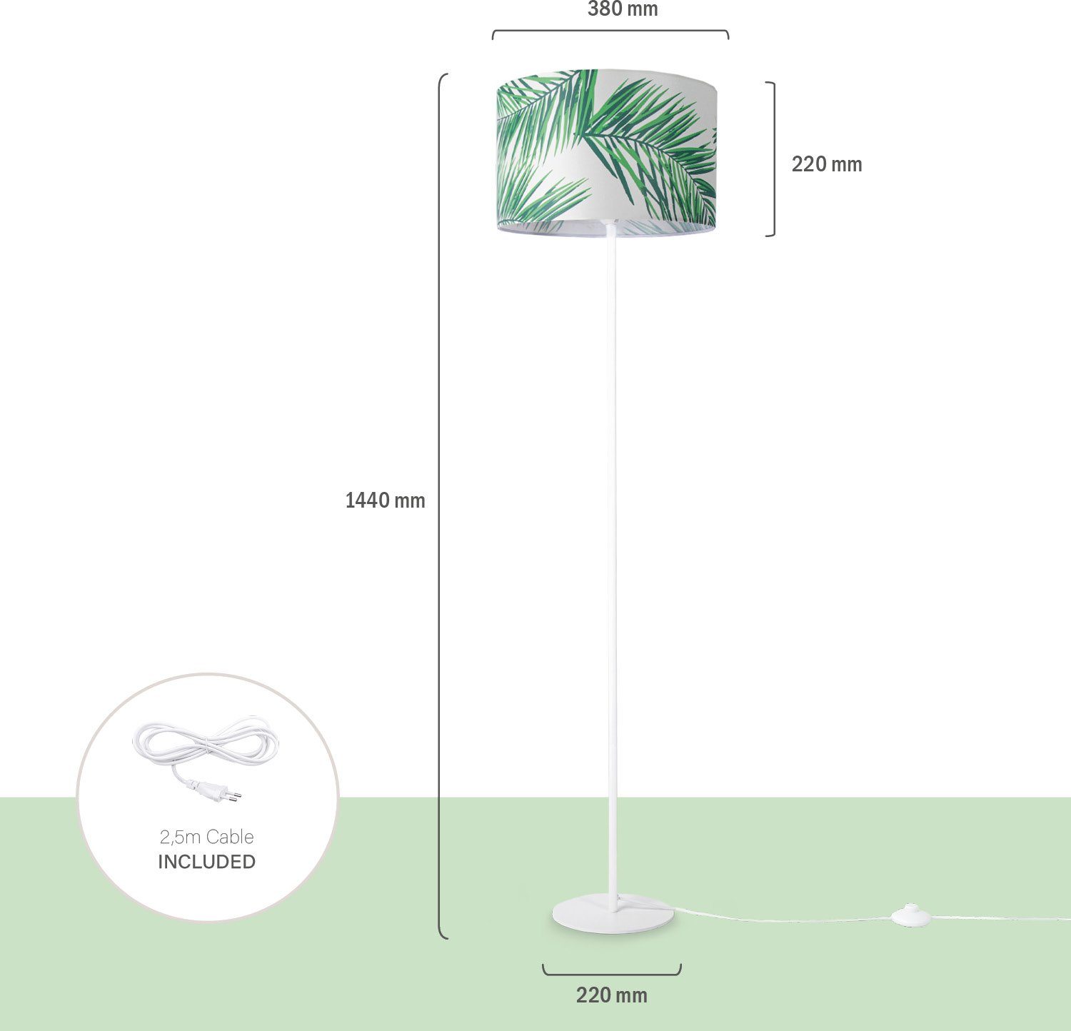 Paco Home Staande lamp Ostende 537 Leeslamp lampenkap decor slaapkamer kinderkamer palm