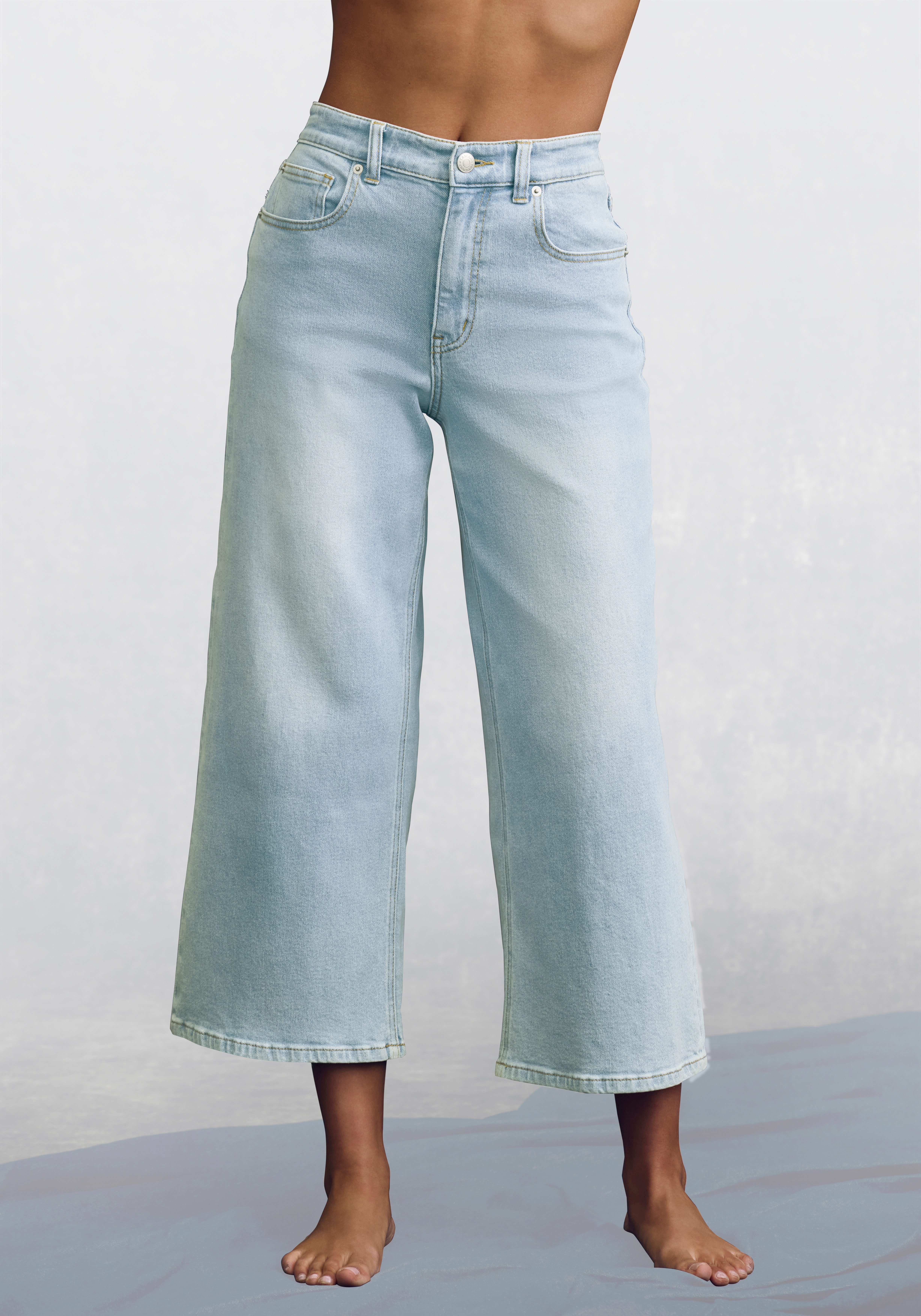 Lascana 7/8 jeans van katoen-denim, straight-leg