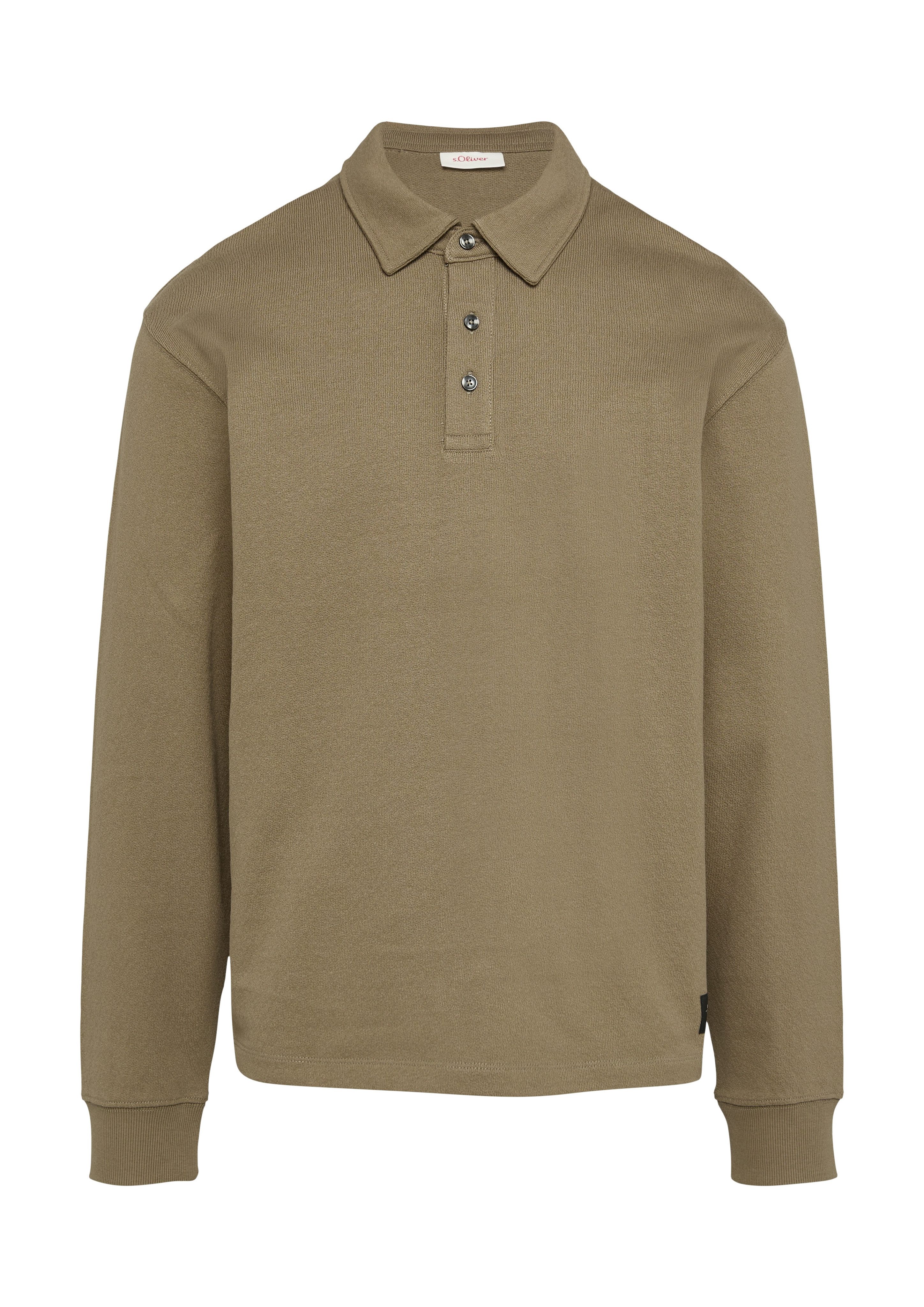 s.Oliver Poloshirt met lange mouwen met logoborduurwerk op de taille