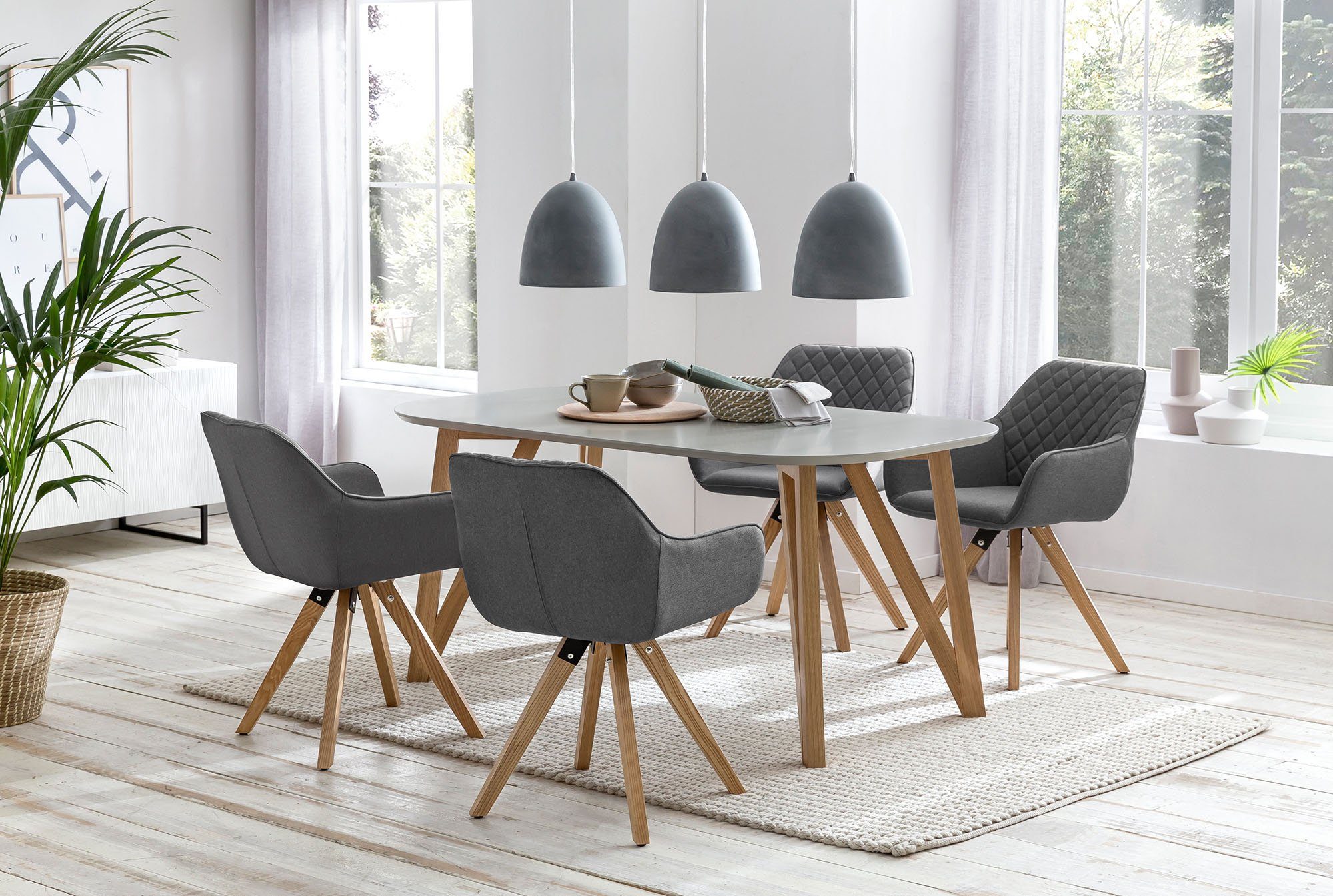 SalesFever Eettafel Haarspeldpoten van massief eiken