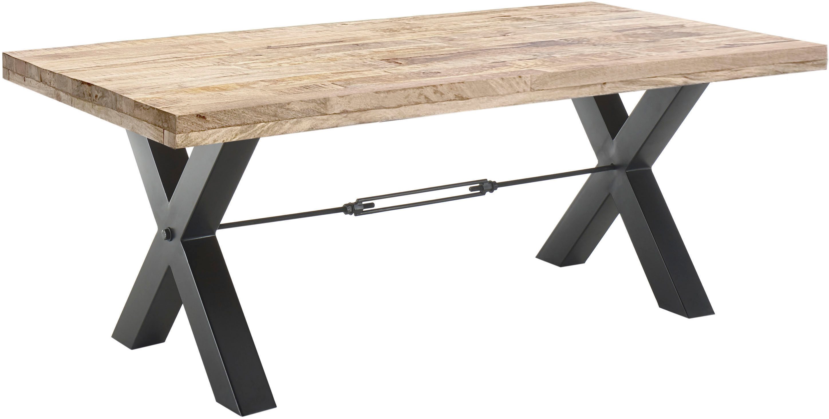 Stolkom Eettafel Delhi 200 cm breed in massief mango hout