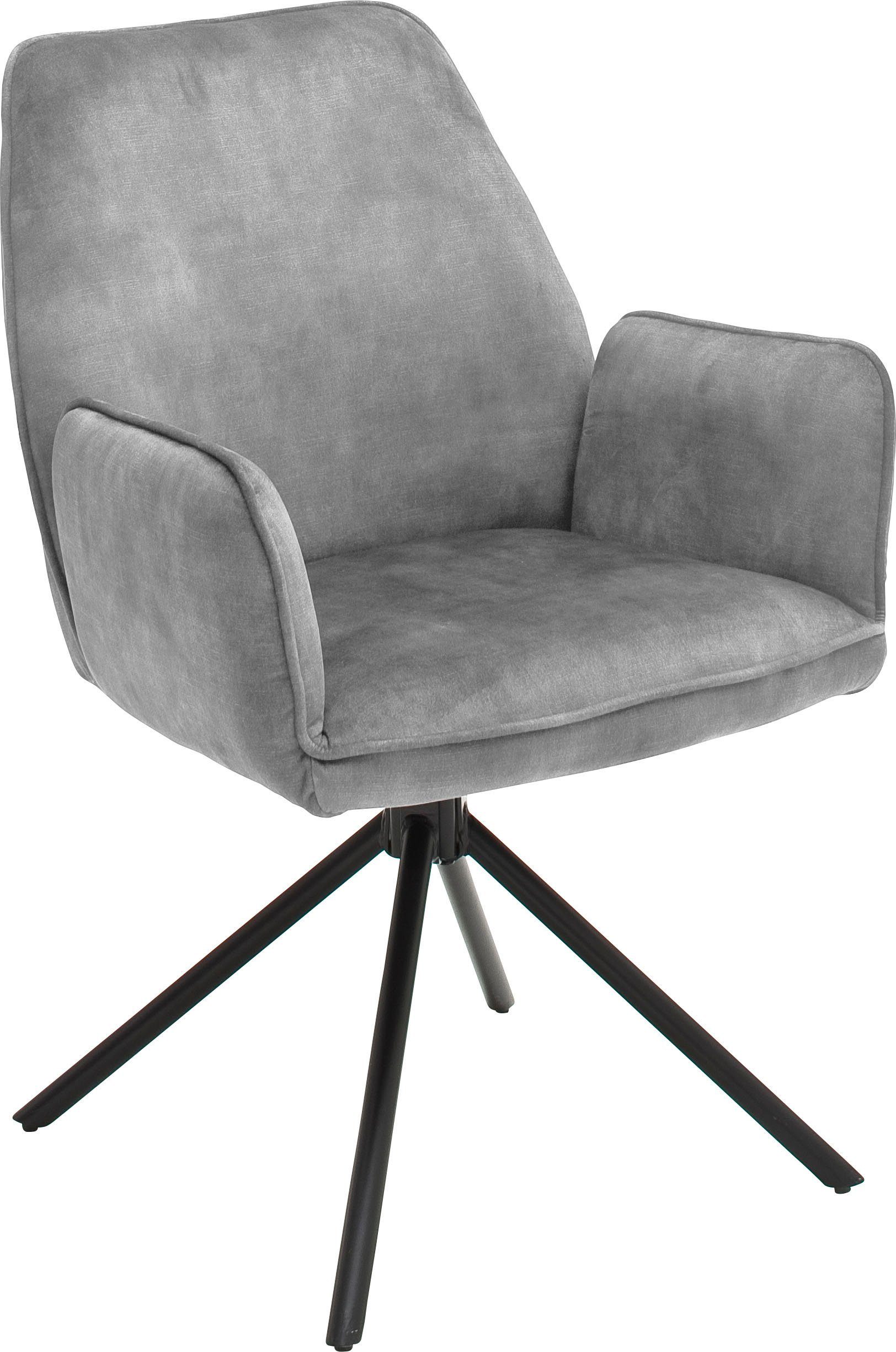 MCA furniture Eetkamerstoel Ottawa met armleuning Vintage suède-look met opstaande naad, stoel belastbaar tot 120 kg (set, 2 stuks)