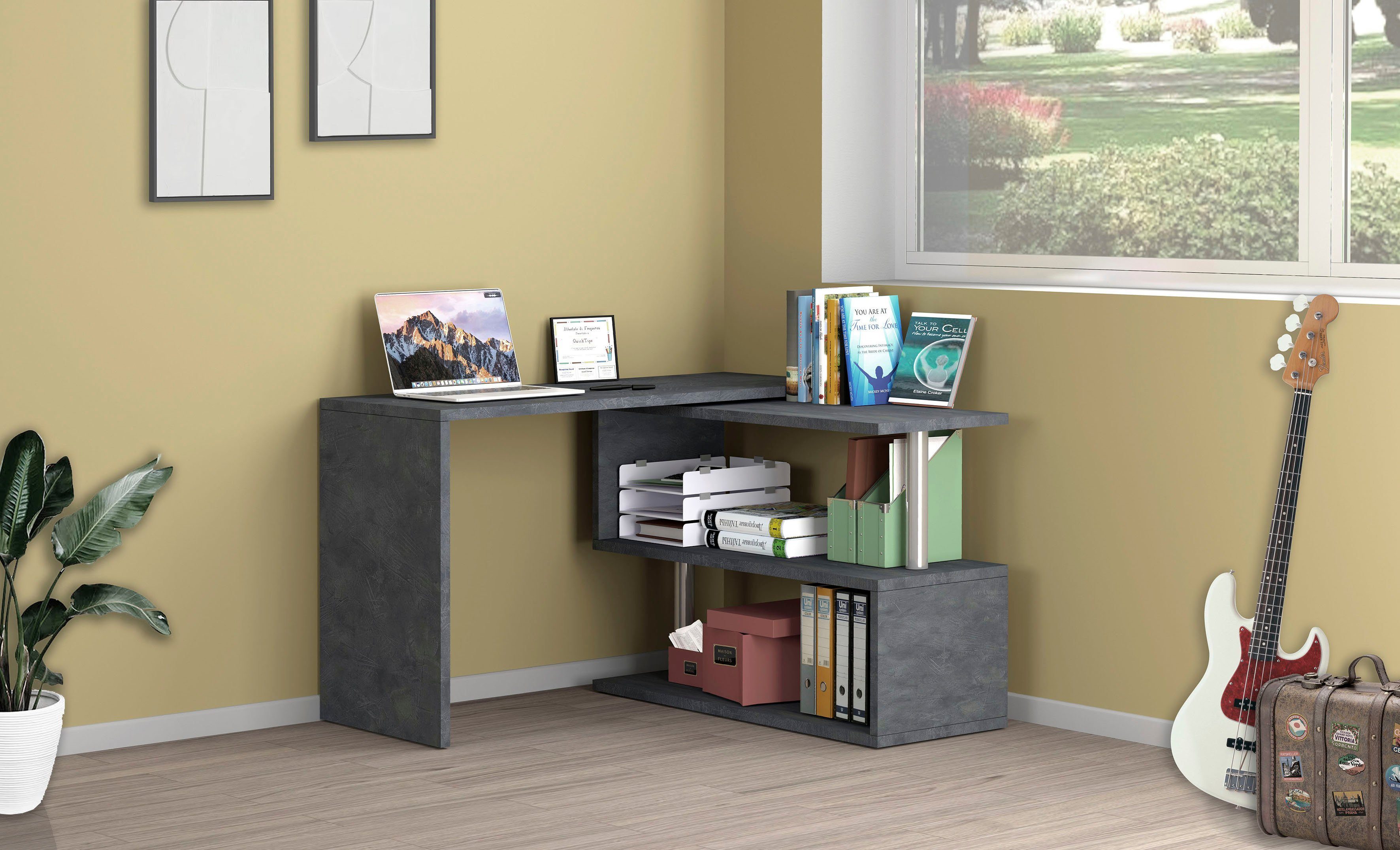 INOSIGN Bureau Volta, Made in Italy multifunctioneel - als computertafel, hoekbureau of sideboard