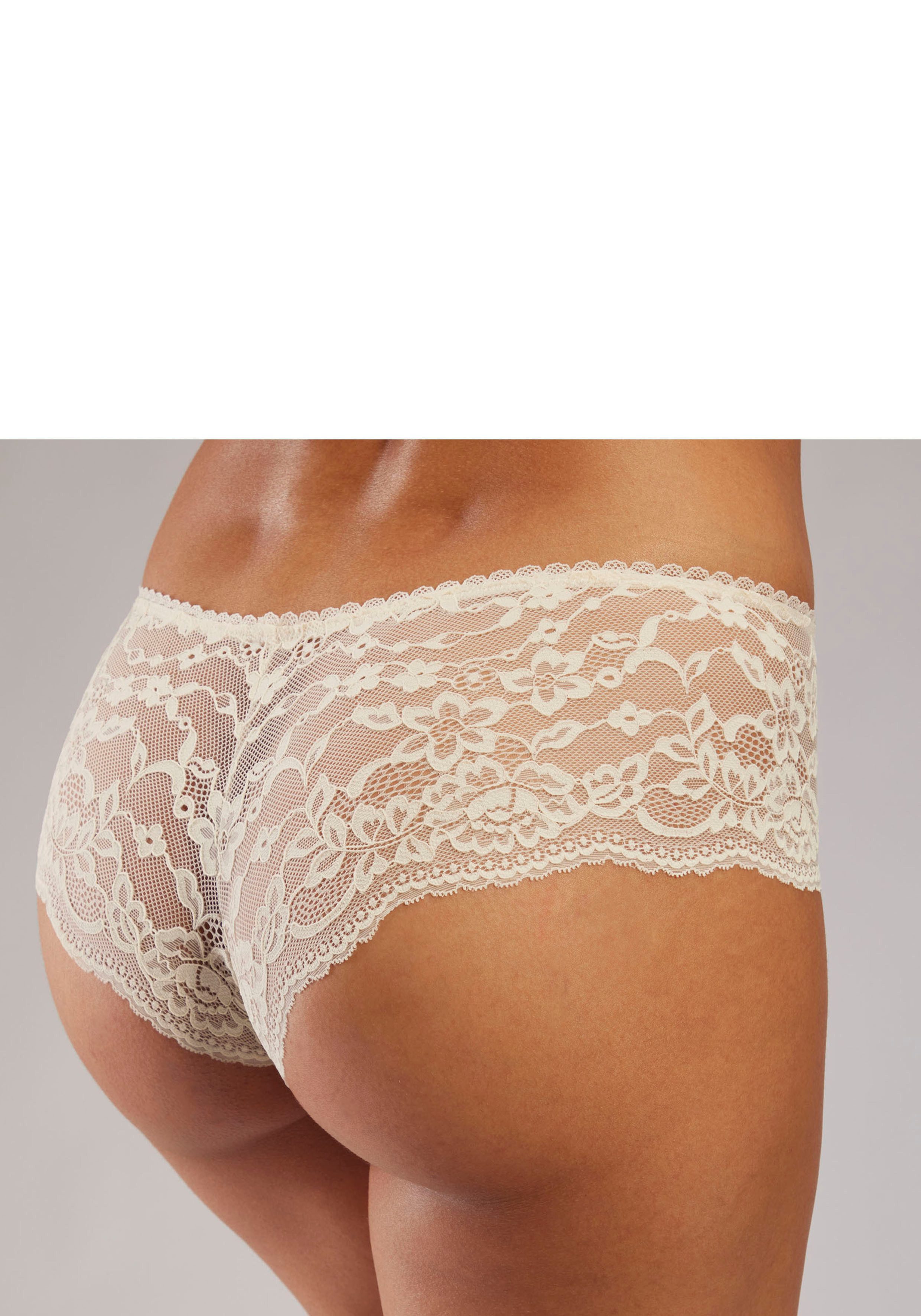 s.Oliver RED LABEL Beachwear Hipster met fijne jacquardkant en zacht mesh