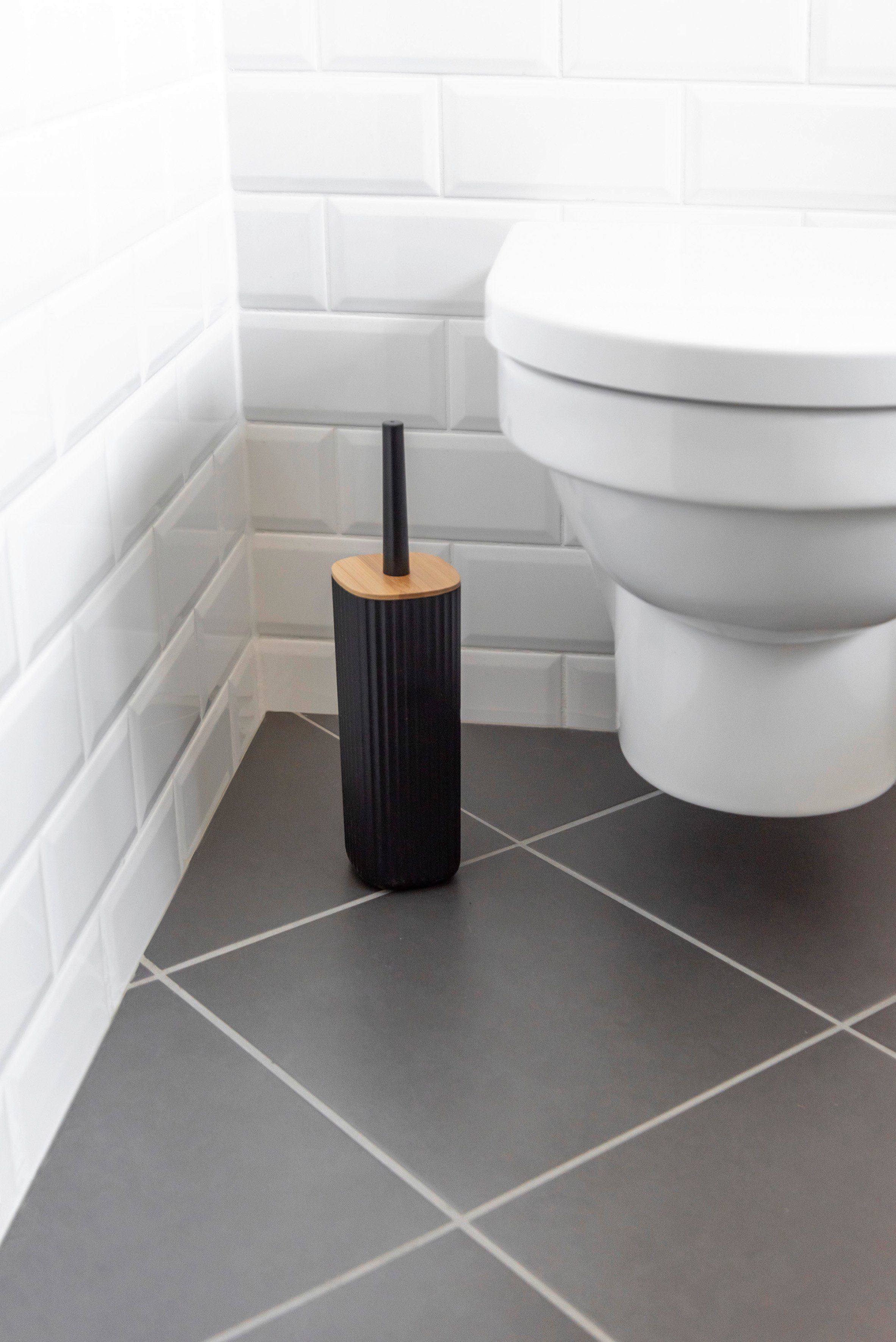 WENKO Toiletset Rotello zwart, gesloten model