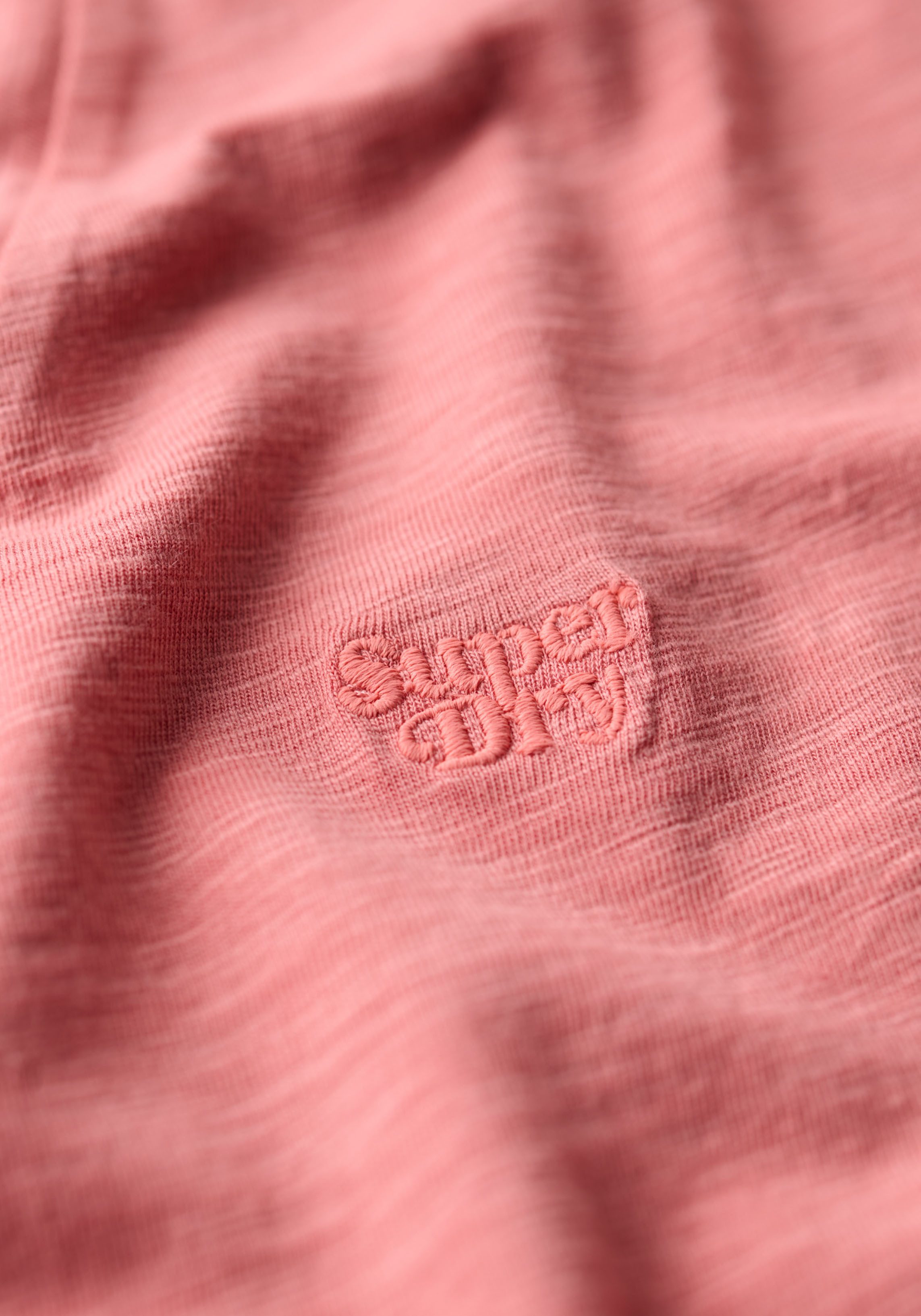 Superdry Shirt met V-hals STUDIOS SLUB EMB VEE TEE gestructureerd t-shirt met v-hals en borduursel