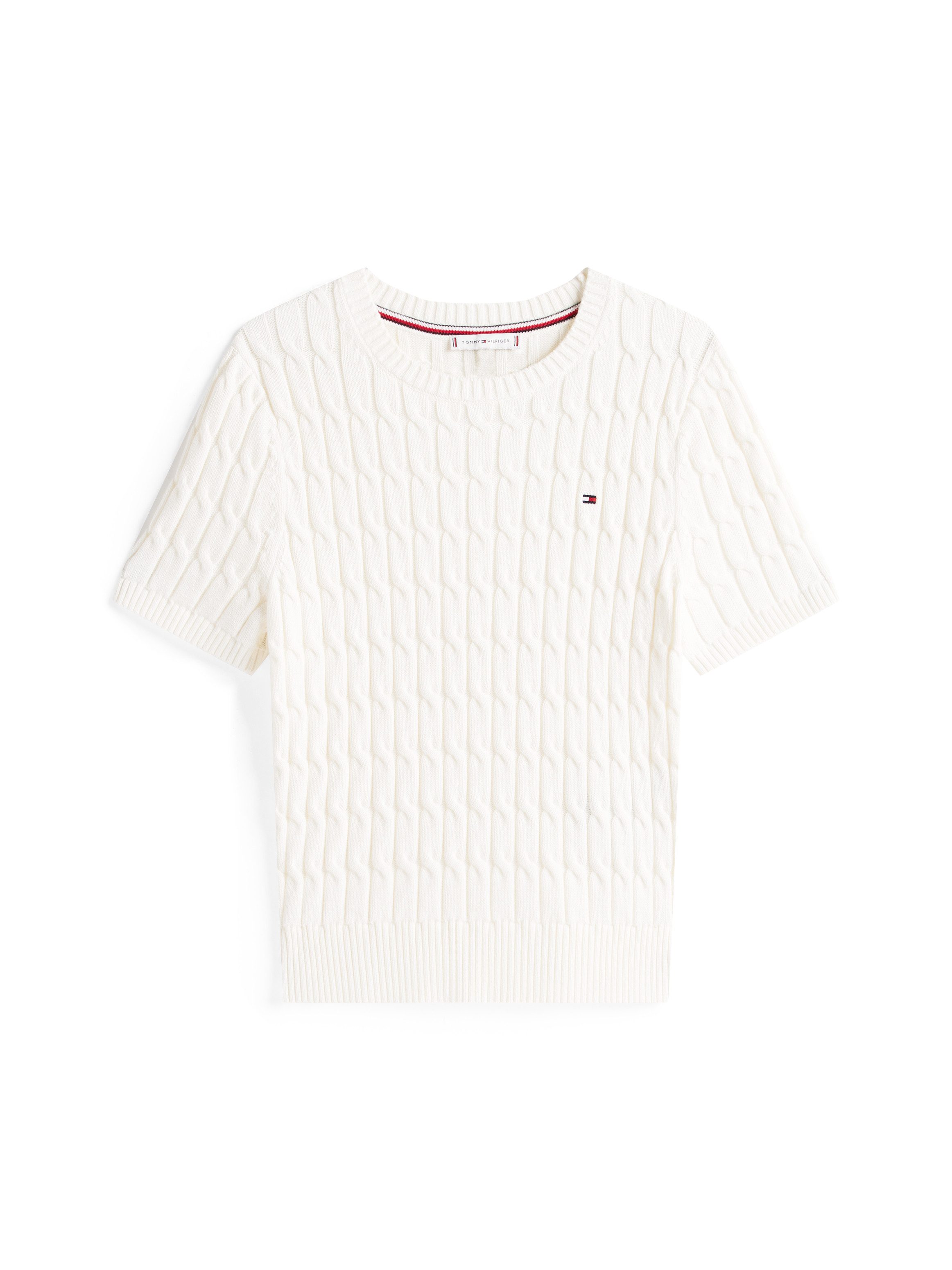 Tommy Hilfiger Trui met korte mouwen CO CABLE MID GG S/S C-NK SWT