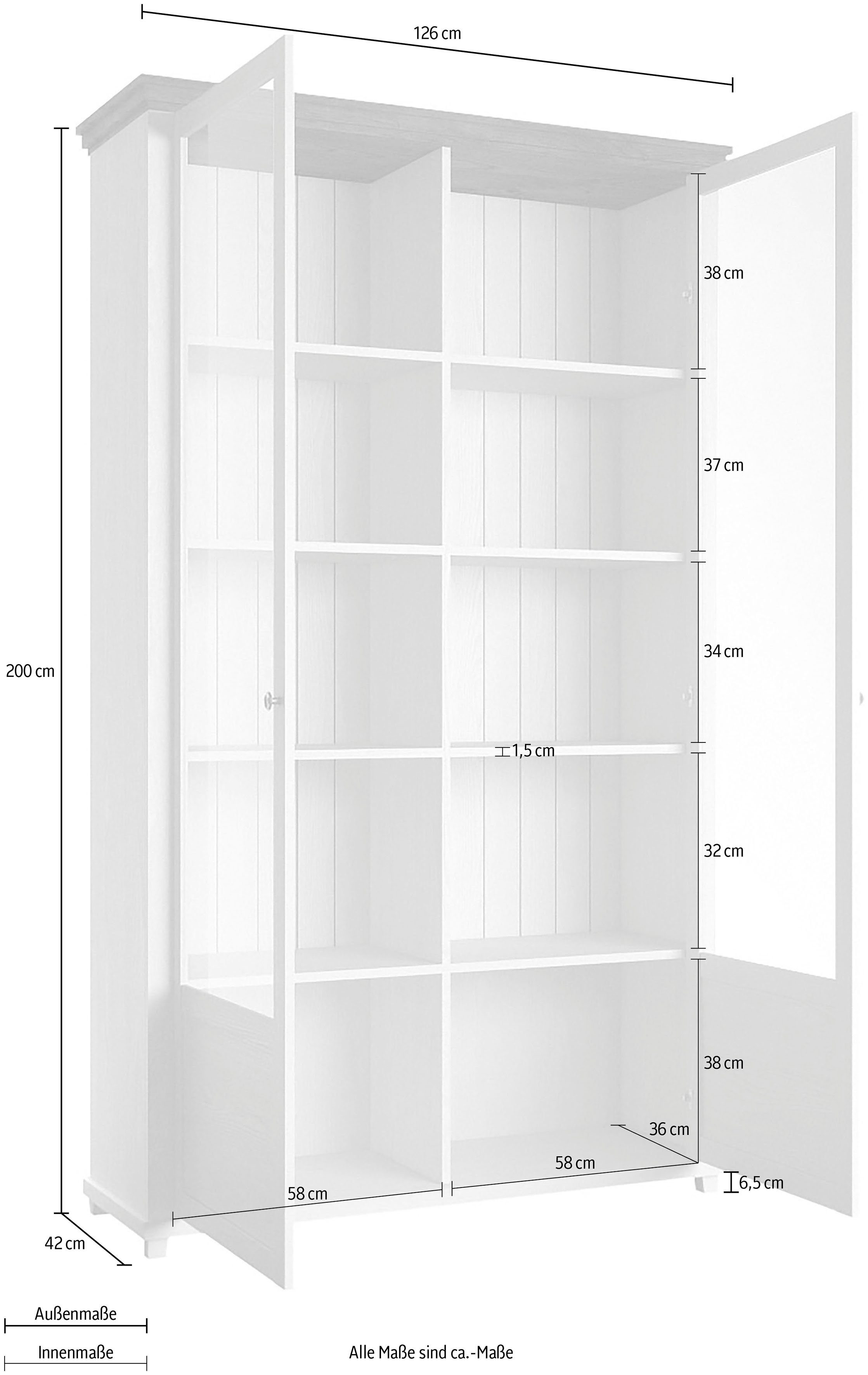 Home affaire Vitrinekast Evora 200 x 126 cm
