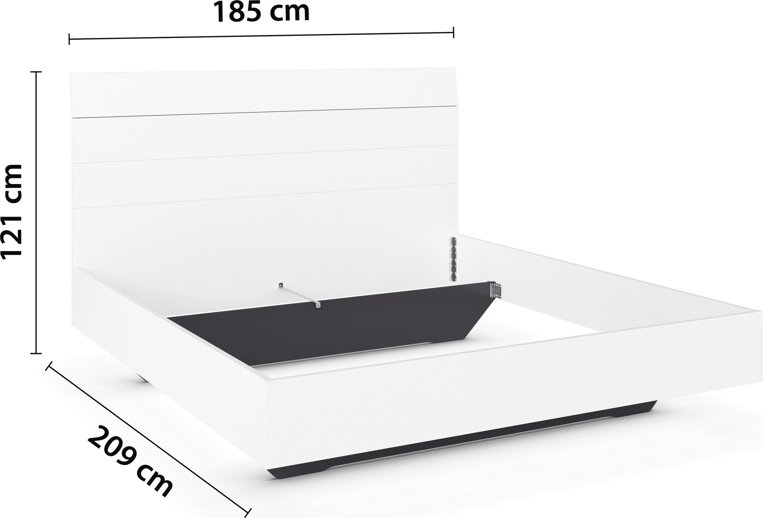 rauch Futonbed Bed 2-persoonsbed houten bed AGORDO met hoge rugleuning en zwevende look made in germany