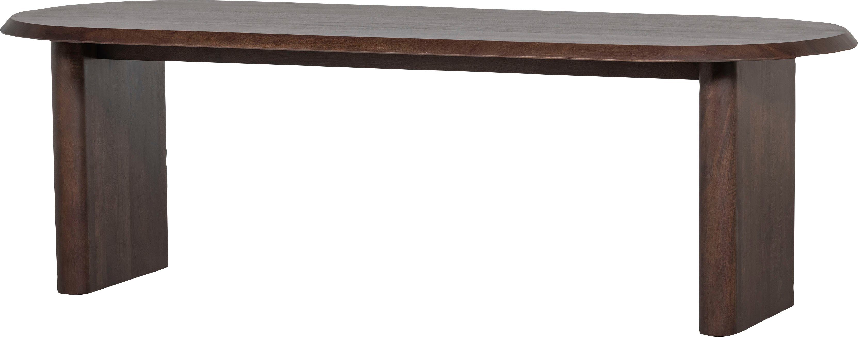 WOOOD Eettafel ELLIPS afgeronde rand, van mangohout, breedte 240 cm eettafels bruin