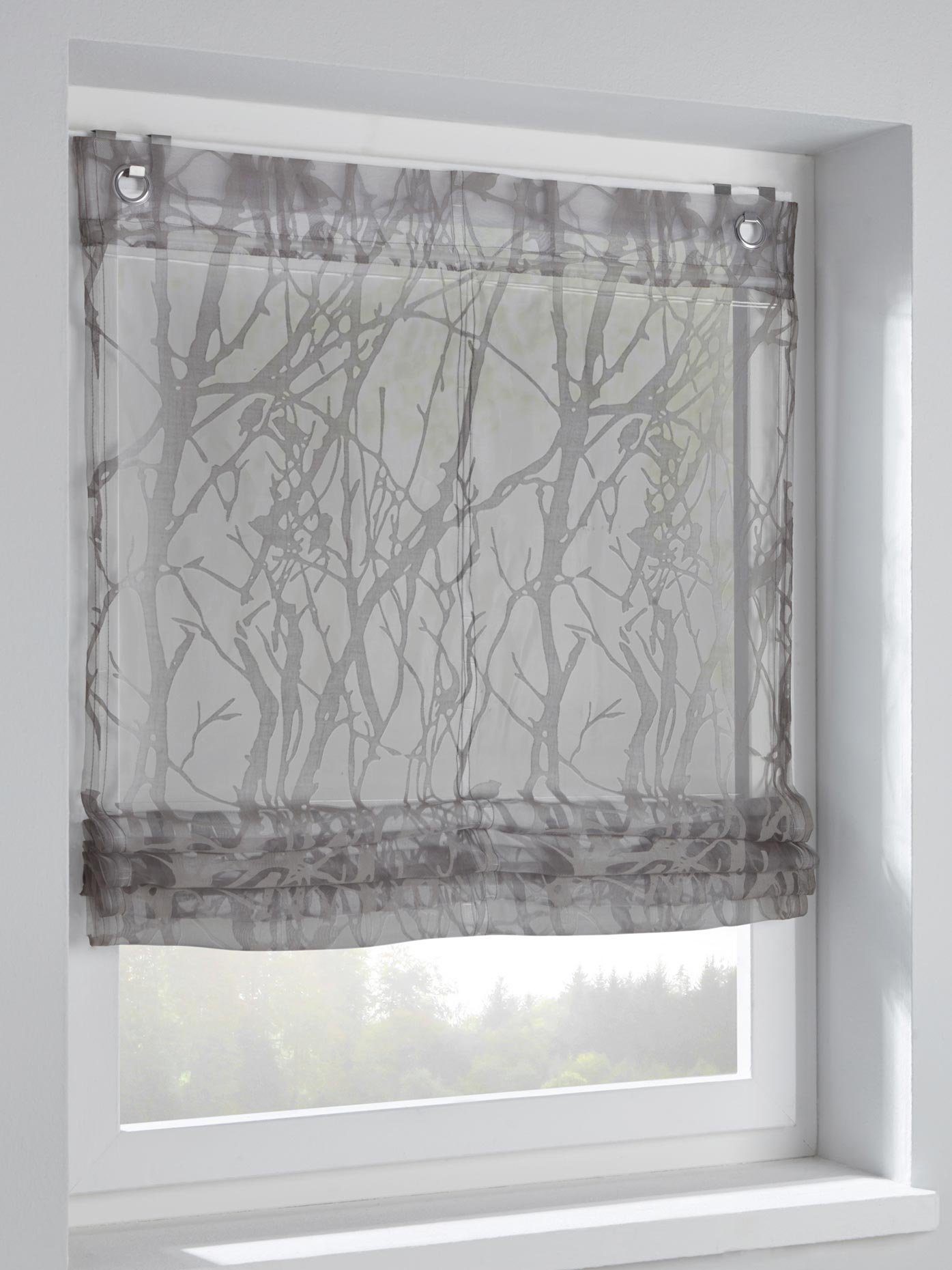 heine home Romeins rolgordijn (1 stuk) vouwgordijnen & jaloezieën maat 80 cm x 140 cm grijs