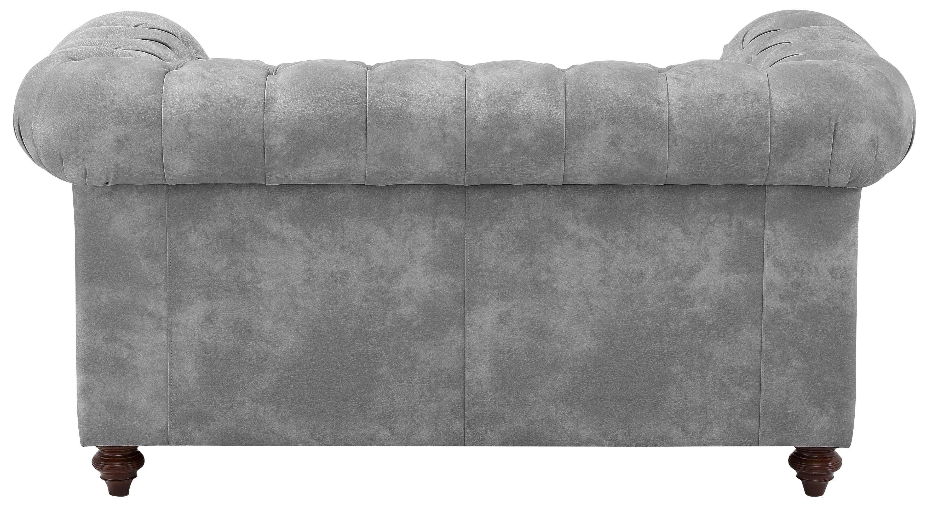 Home affaire Chesterfield-bank Chesterfield 2-zits B/D/H: 150/89/74 cm met hoogwaardige knoopdetails, ook in leer