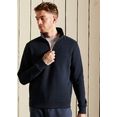superdry sweatshirt vintage logo emb zip henley blauw