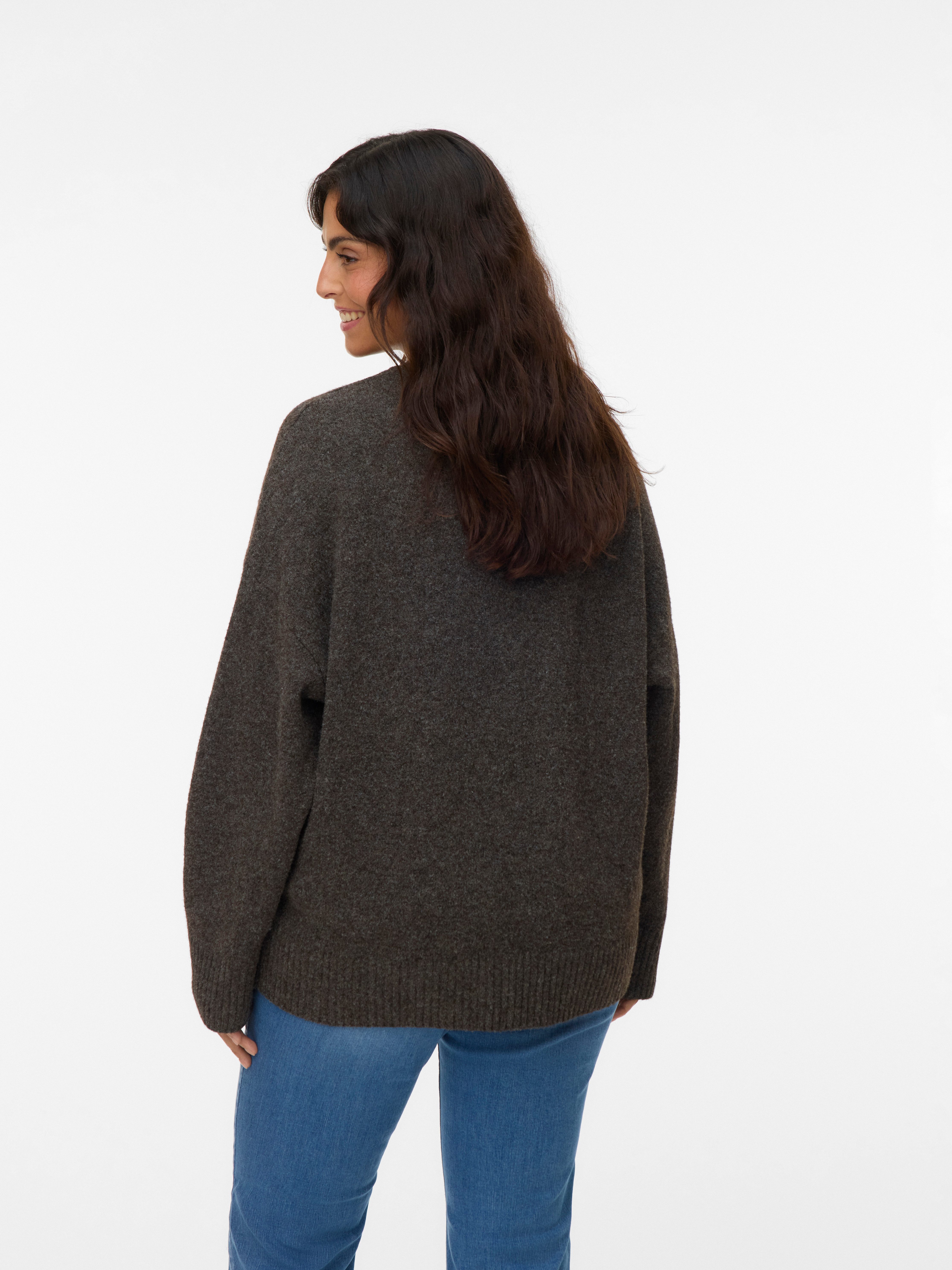 Vero Moda Curve Gebreide trui VMCBOOM LS O-NECK PULLOVER GA NOOS CUR