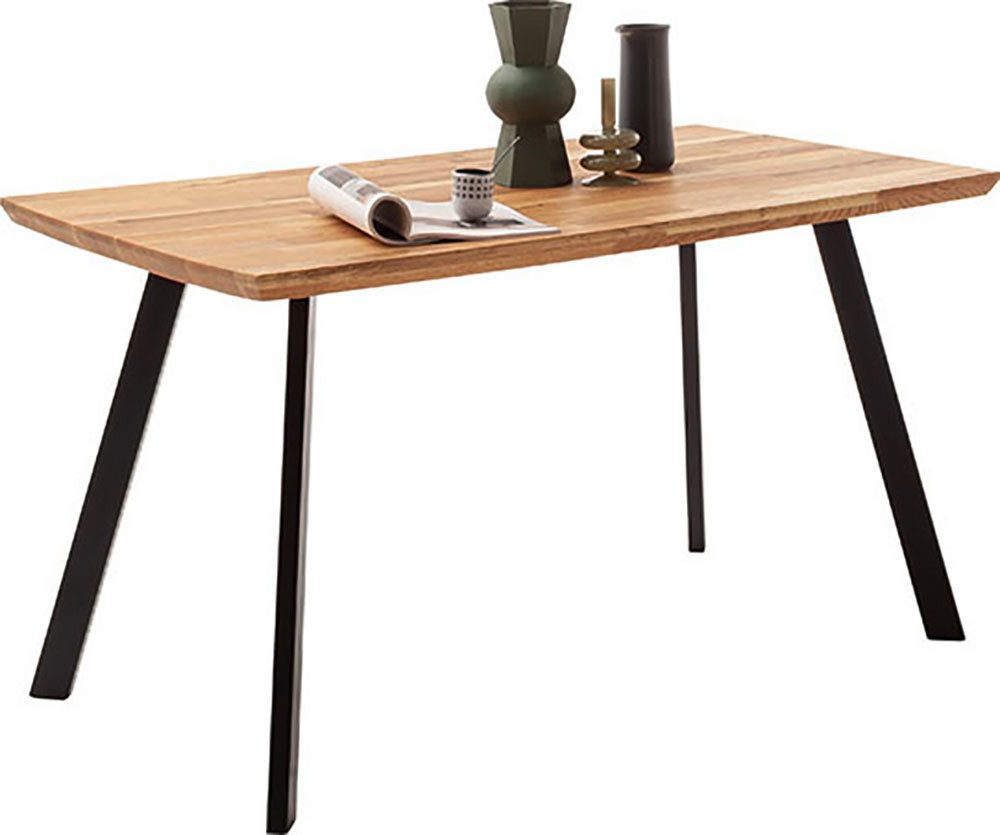 MCA living Eettafel Zeballos, TOPSELLER! Tafelblad van Zerreiche, Zwitserse rand, belastbaar tot 100 kg (1 stuk)
