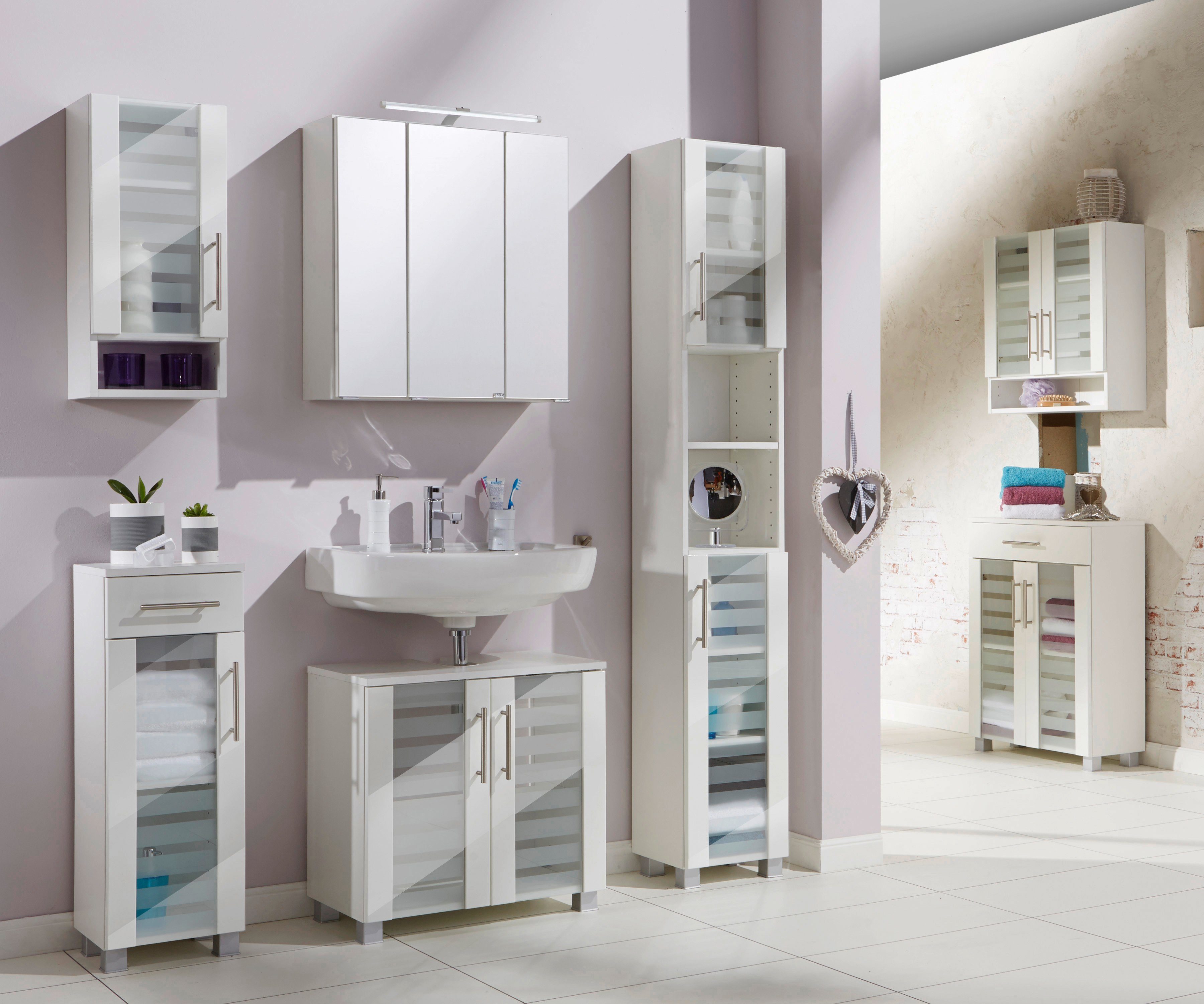welltime Smalle kast Jaca Breedte 60 cm, met MDF-hoogglansfronten