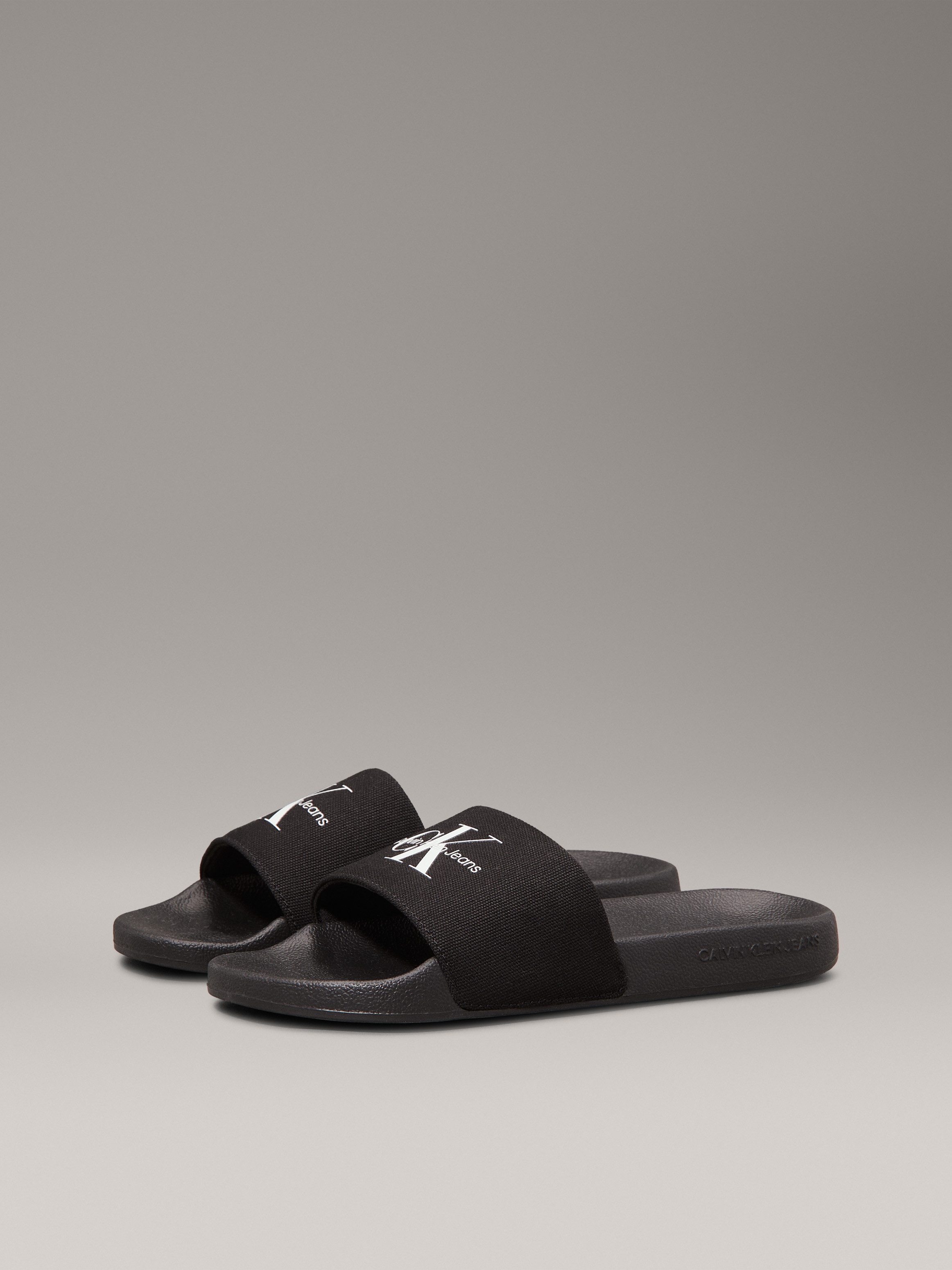 Calvin Klein Slippers SLIDE MONOGRAM WMNS , badschoen, slippers, zomerpantolette, strandschoen om in te stappen