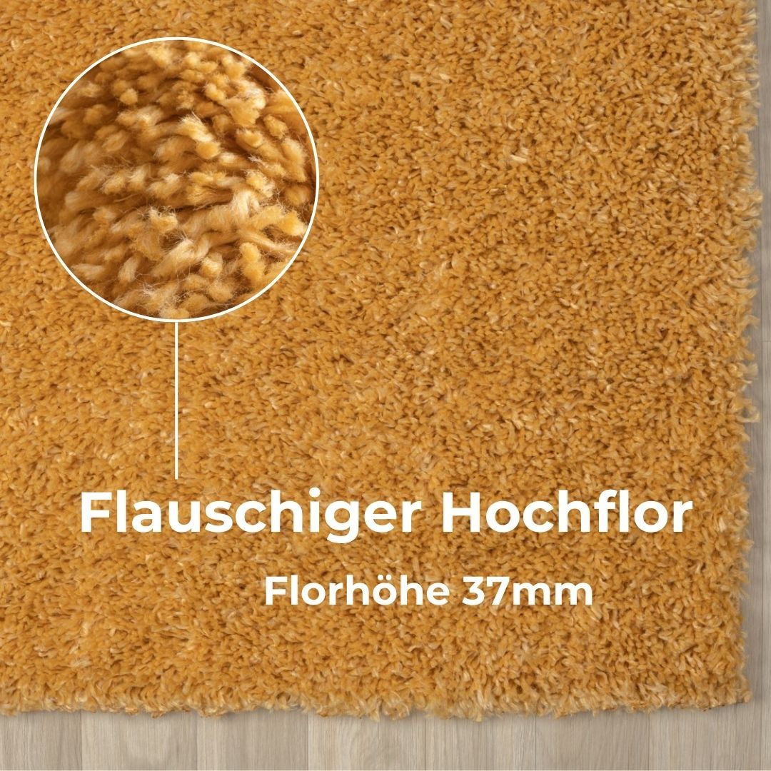my home Hoogpolig vloerkleed Banji Uni-kleuren, zacht en fluffy, ook als loper en in rond verkrijgbaar