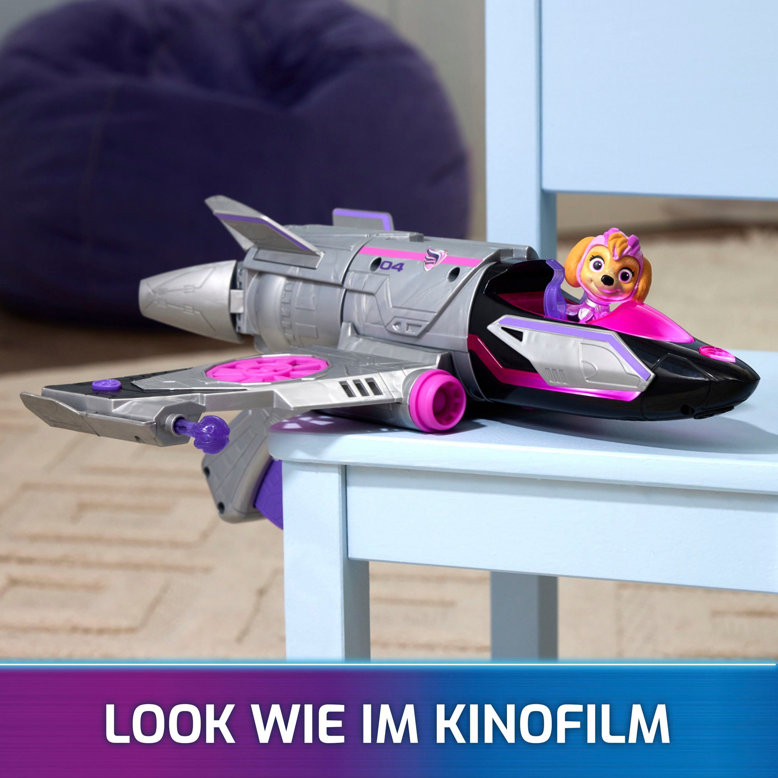 Spin Master Speelgoed vliegtuig Paw Patrol - Movie II - Skyes Deluxe Jet-Flieger inclusief skye figuur, met licht- en geluidseffect