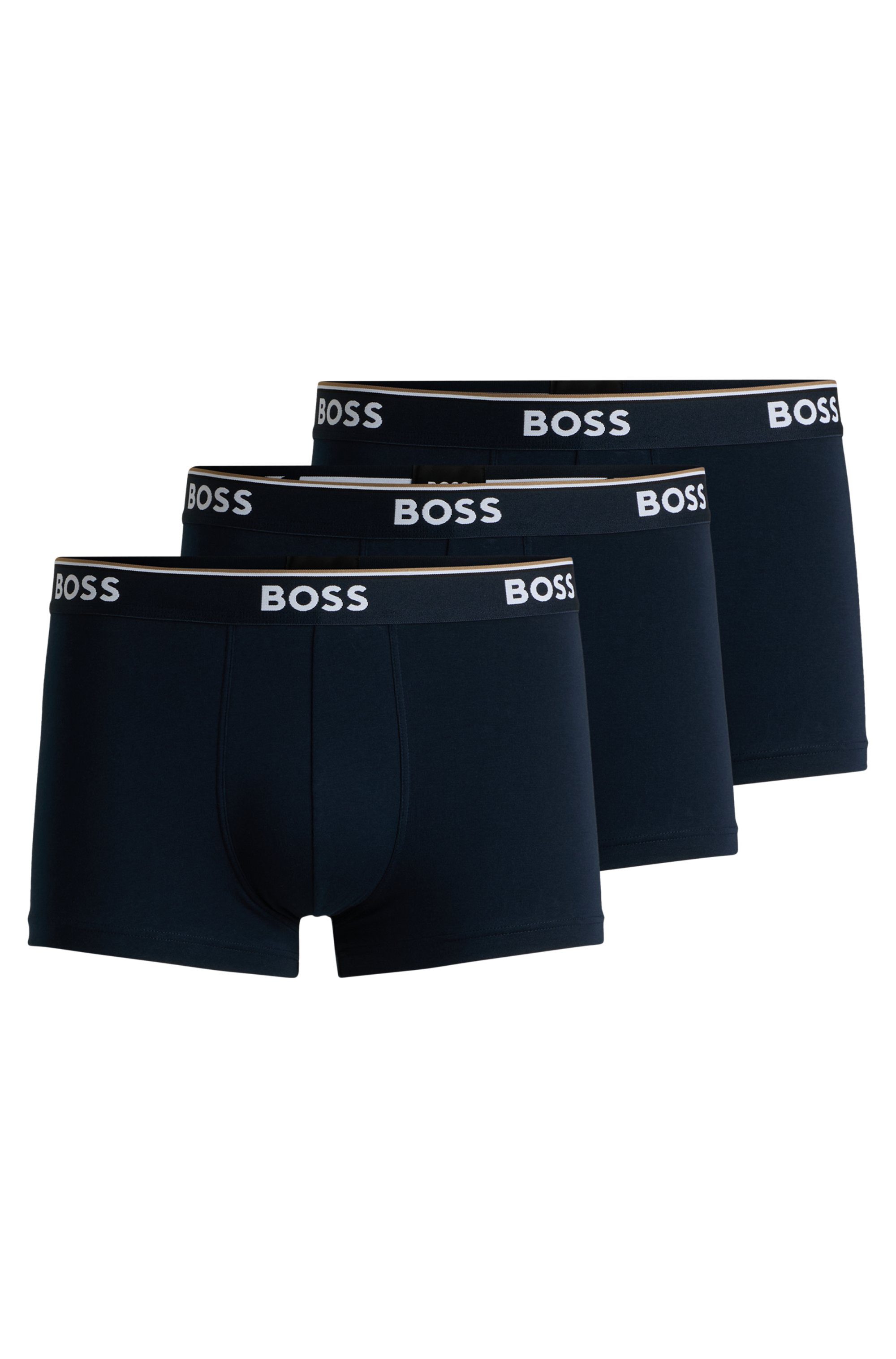 BOSS Boxershort TRUNK 3 PACK BOSS opdruk op de tailleband (3 stuks)