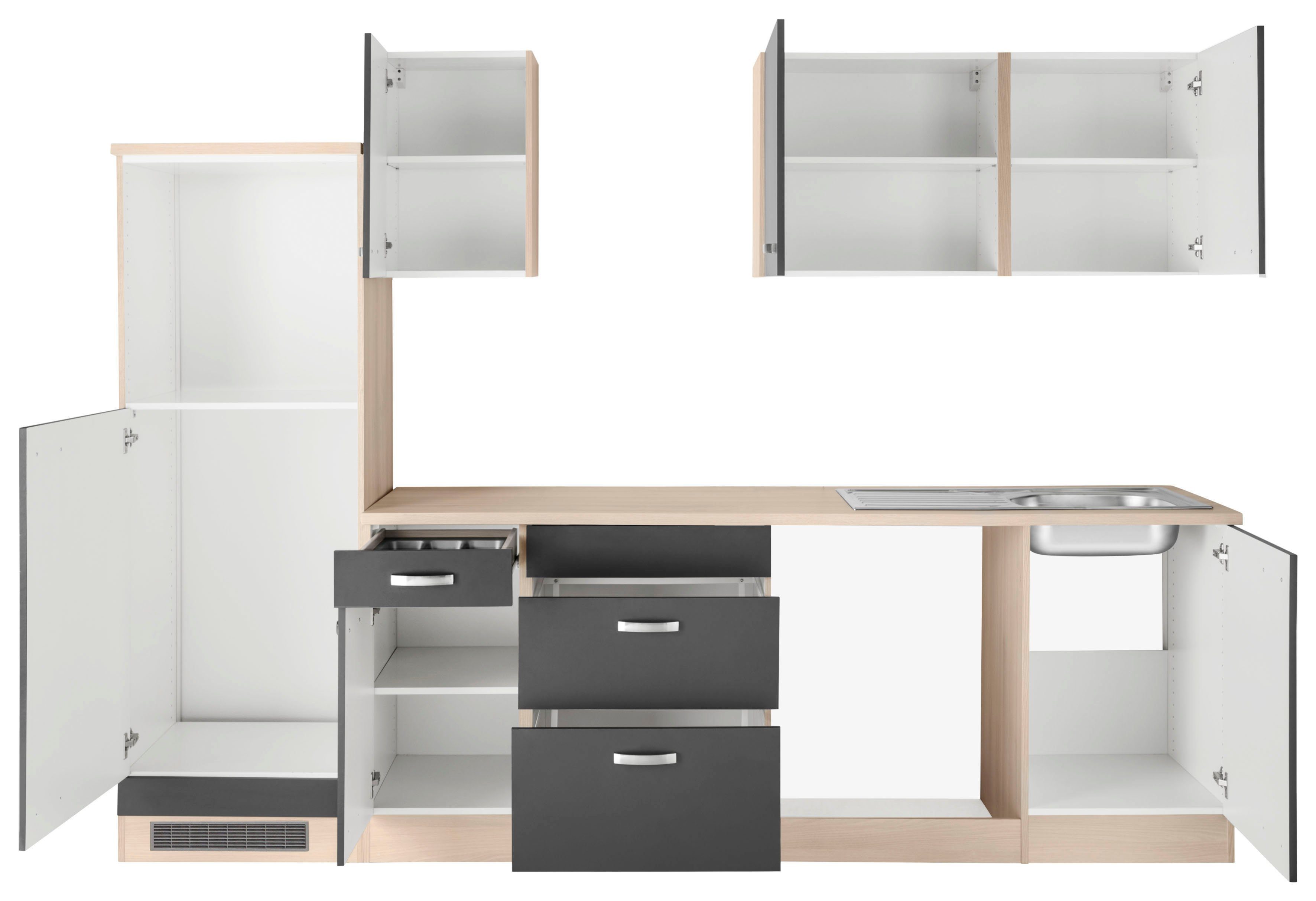 OPTIFIT Keukenblok Faro Breedte 270 cm, optioneel met elektrische apparaten, met werkblad