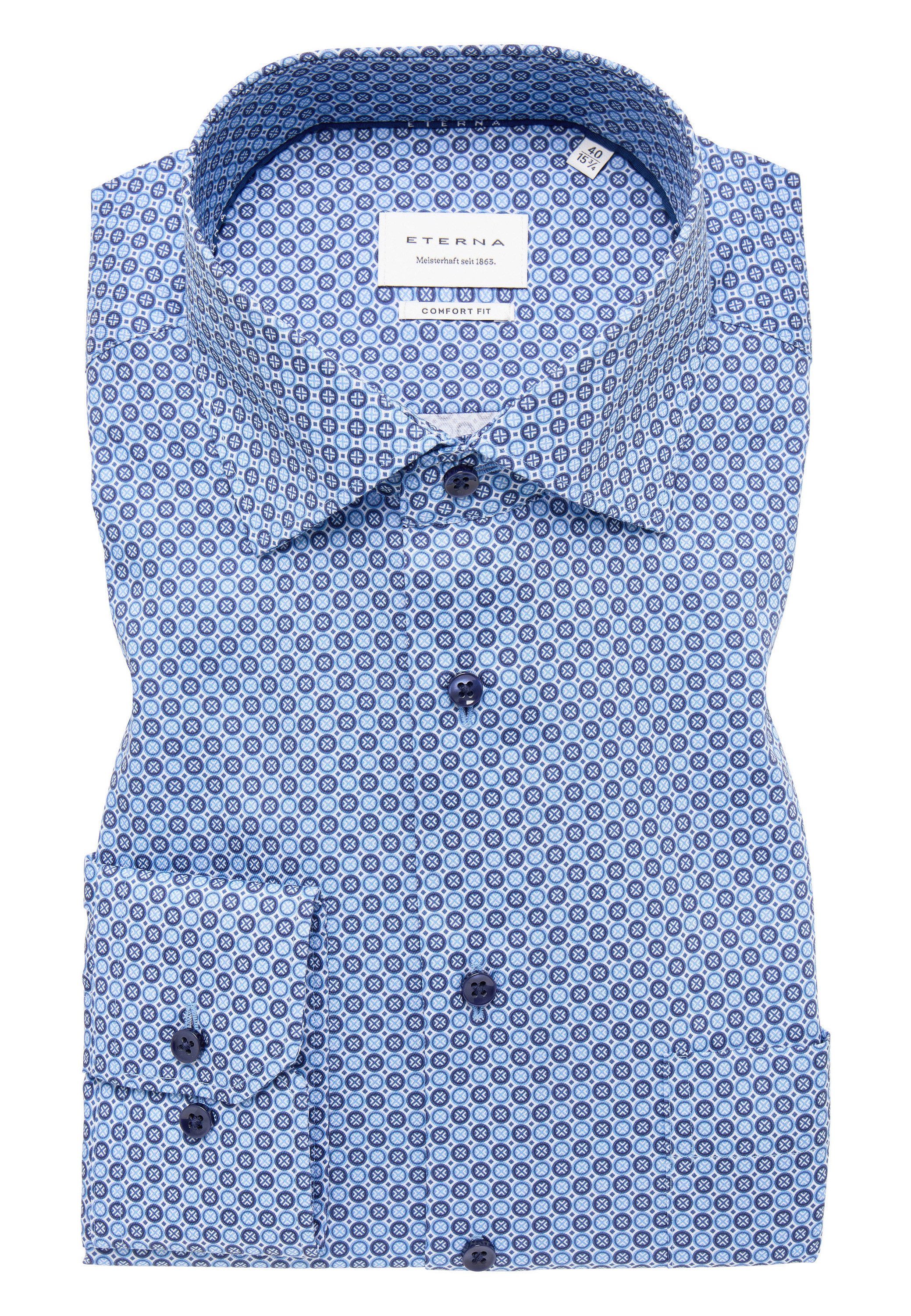 Eterna Overhemd met lange mouwen Comfort fit NON IRON (strijkvrij)