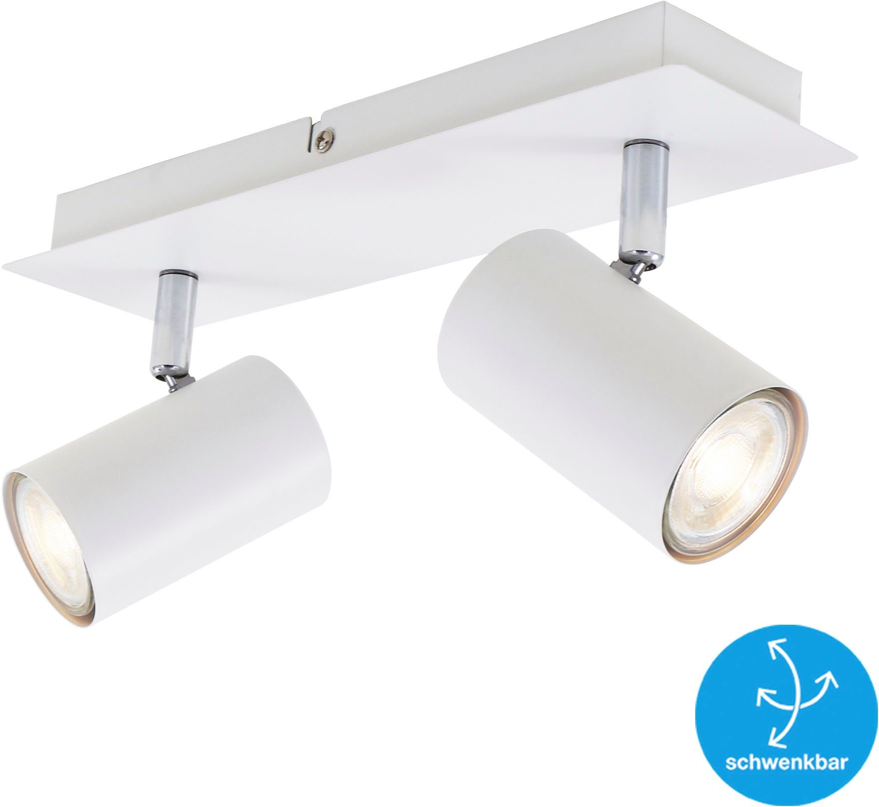 Briloner Leuchten Ledplafondspots 2857026 Run Plafondlamp, 29x8x12,3, wit, max.40W, GU10, woonkamer, slaapkamer
