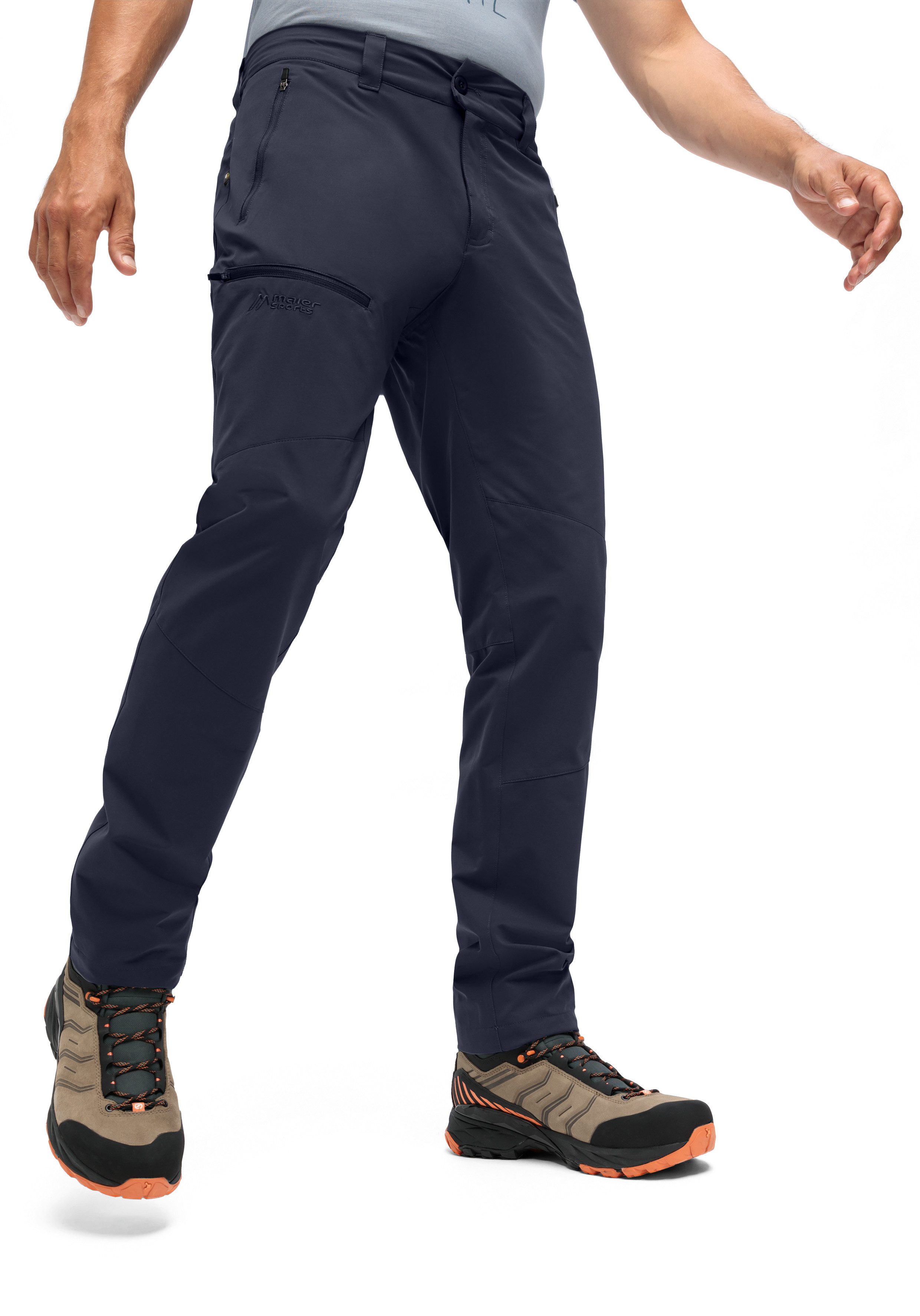 Maier Sports Outdoorbroek Nil Loop Heren wandelbroek, functionele broek met zakken + riem, regular fit