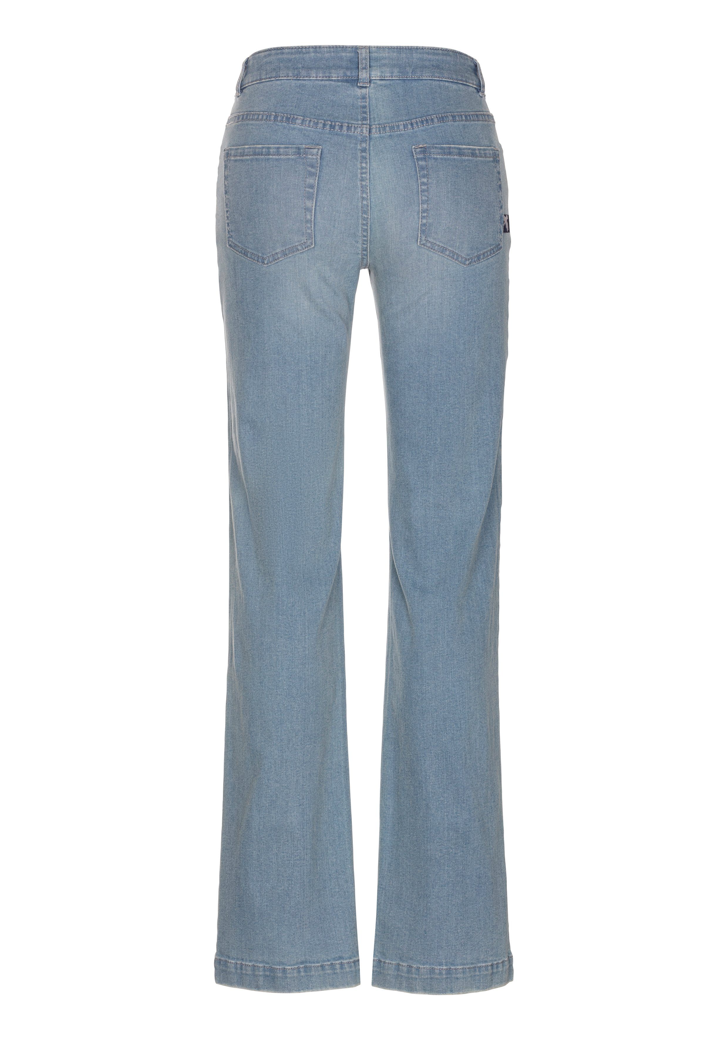 Arizona Rechte jeans wijde pasvorm used-look-wassing hoge taille