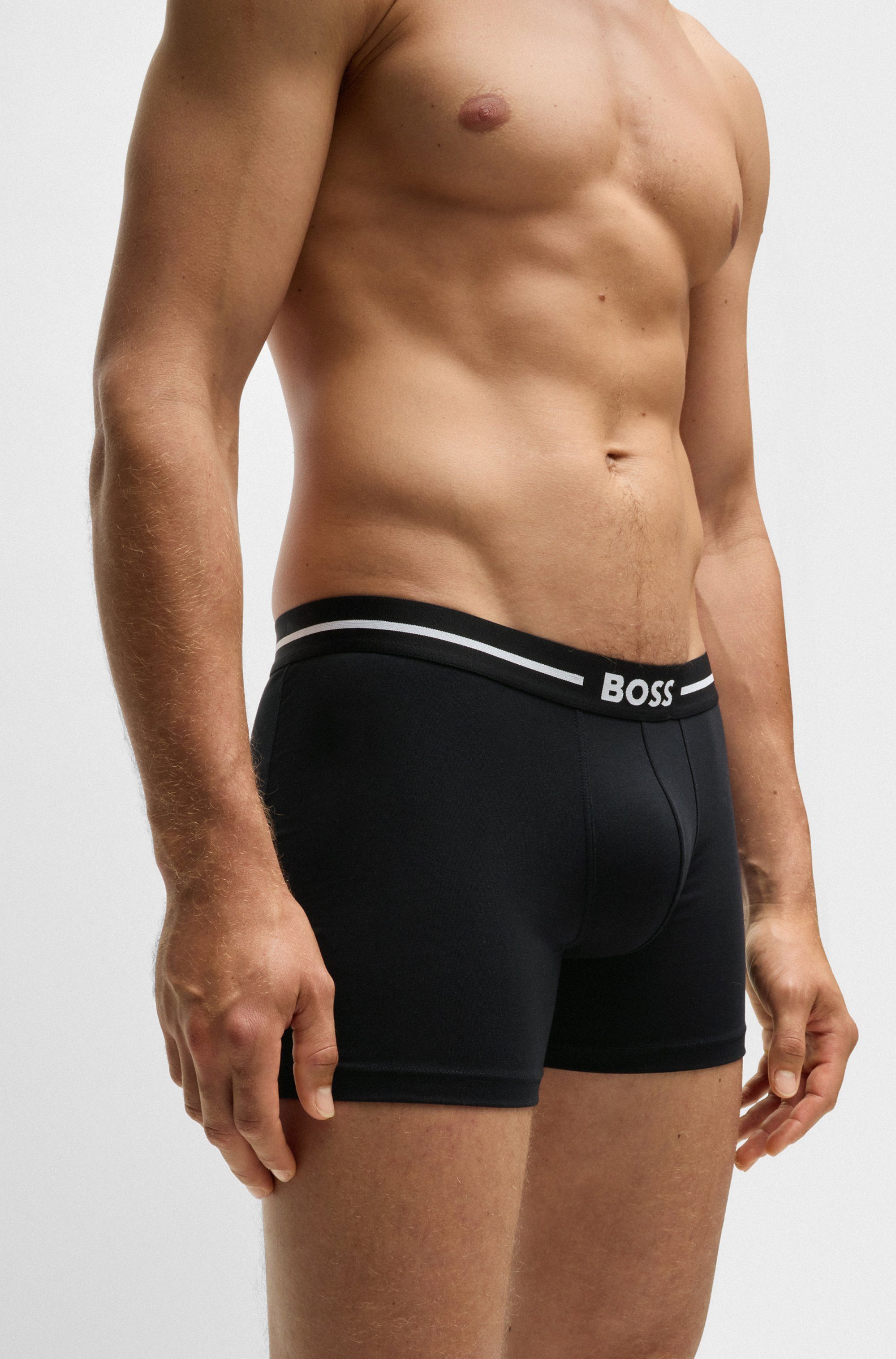 BOSS Boxershort BoxerBr 3P Bold met boss logo-elastische tailleband (3 stuks)