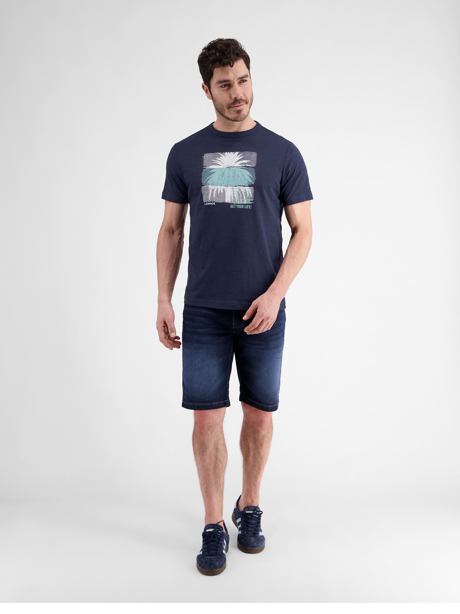 Lerros T-shirt LERROS ronde hals T-shirt met fotoprint