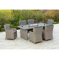 merxx tuin-eethoek ostiano 6 fauteuils met tafel (7-delig) bruin