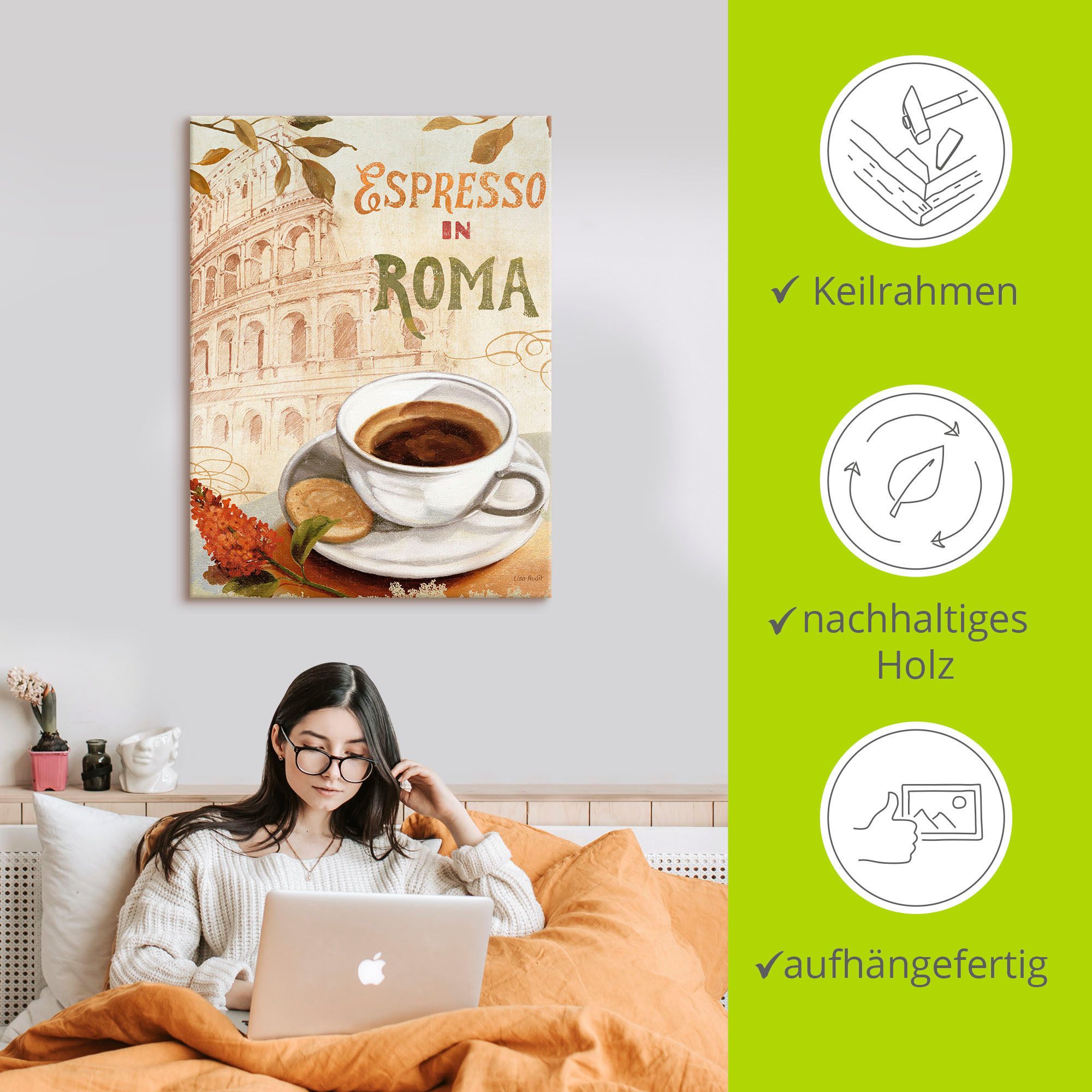 Artland Artprint Koffie in Europa III als artprint op linnen, muursticker in verschillende maten