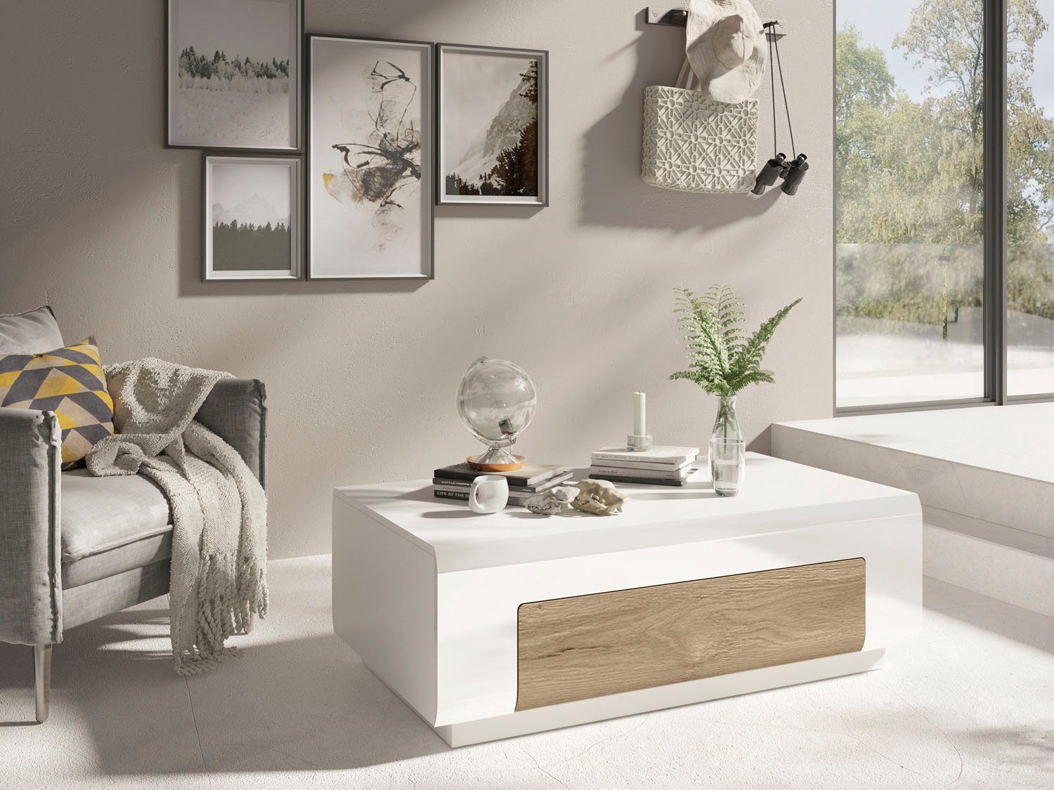 INOSIGN Salontafel Toledo, breedte 110 cm elegante salontafel met hoogglanselementen