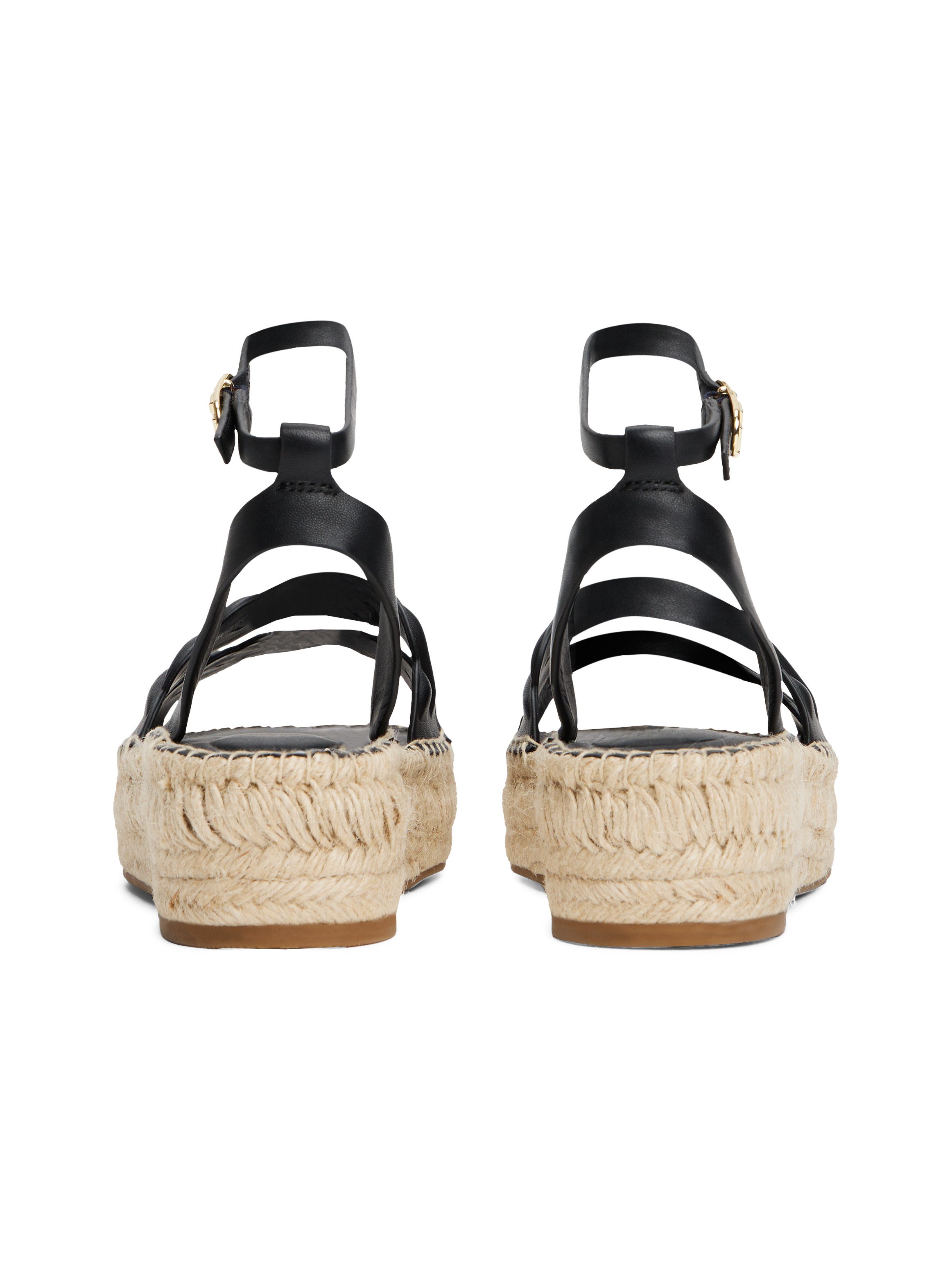 Tommy Hilfiger Sleehaksandaaltjes LEATHER ROPE REAL ESPAD SANDAL , plateau, zomerschoen, bandjessandaal met verstelbare gesp