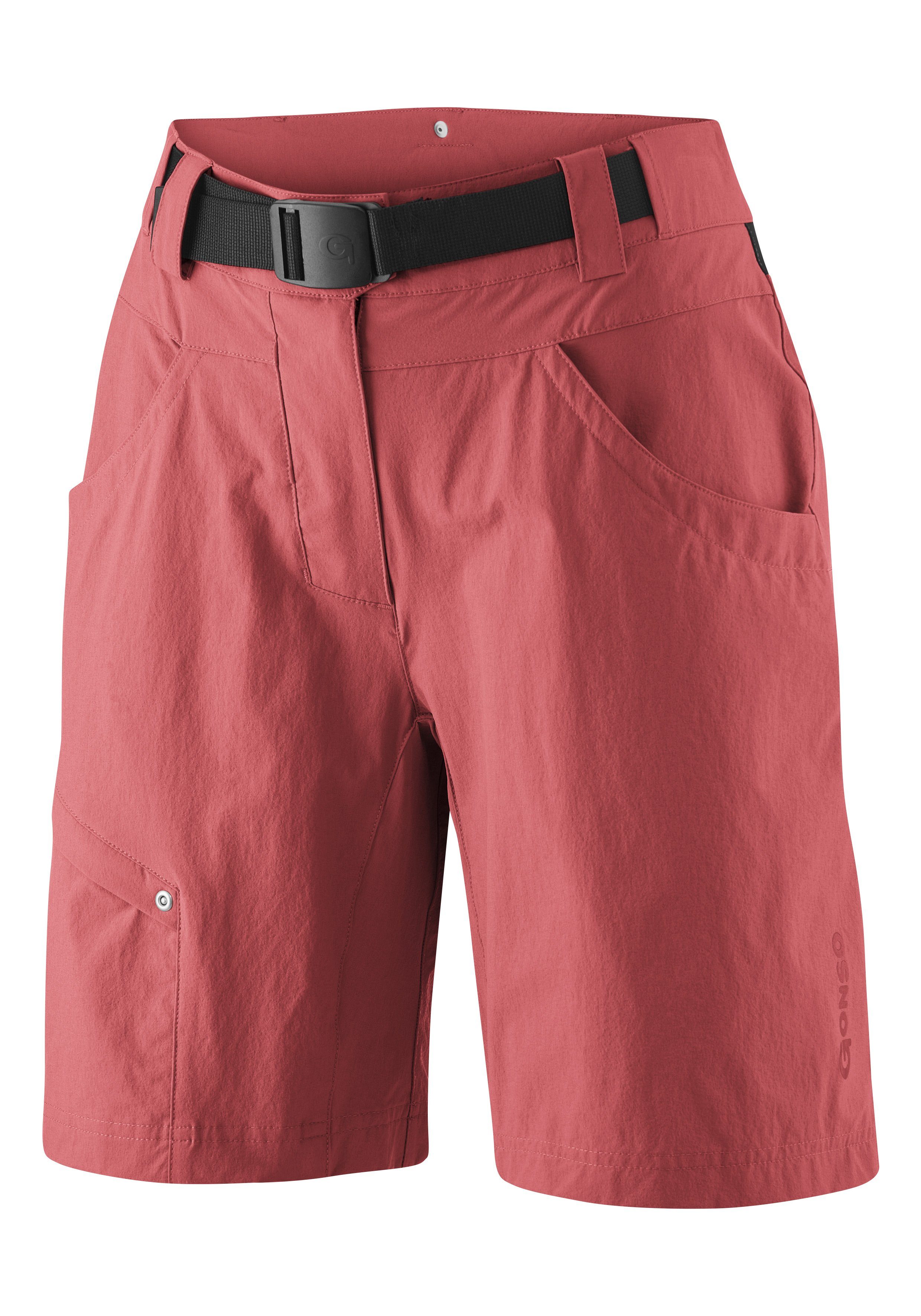 Gonso Fietsbroek Mira Basic korte damesfietsbroek met zitkussen, waterafstotend, inclusief riem