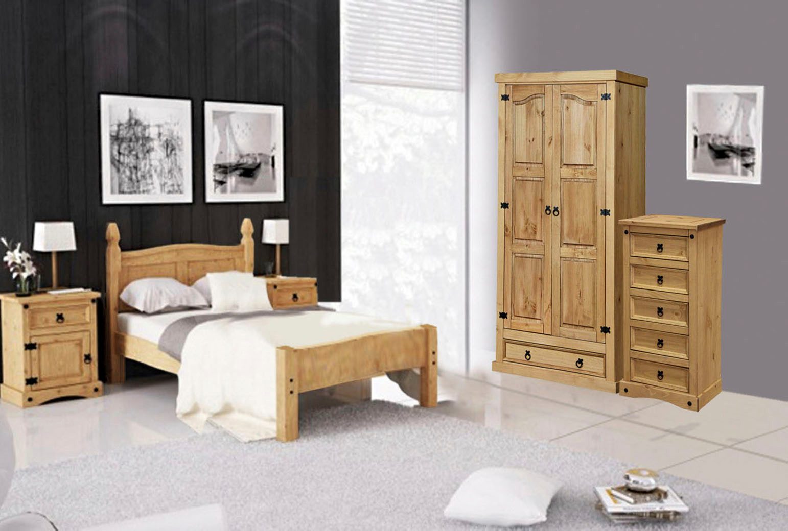 Home affaire Kast Houten oppervlak honingkleurig gewaxed (1 stuk) dressoirs beige