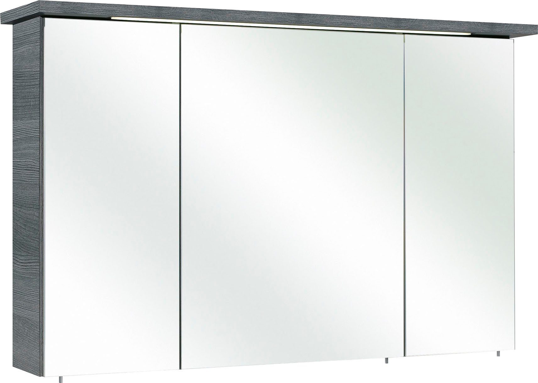 Saphir Badkamerserie Quickset 5-delig, glazen wastafel en LED-spiegelkast Hoge kast, onderkast, hangend kastje, inclusief deurdemper (6-delig)