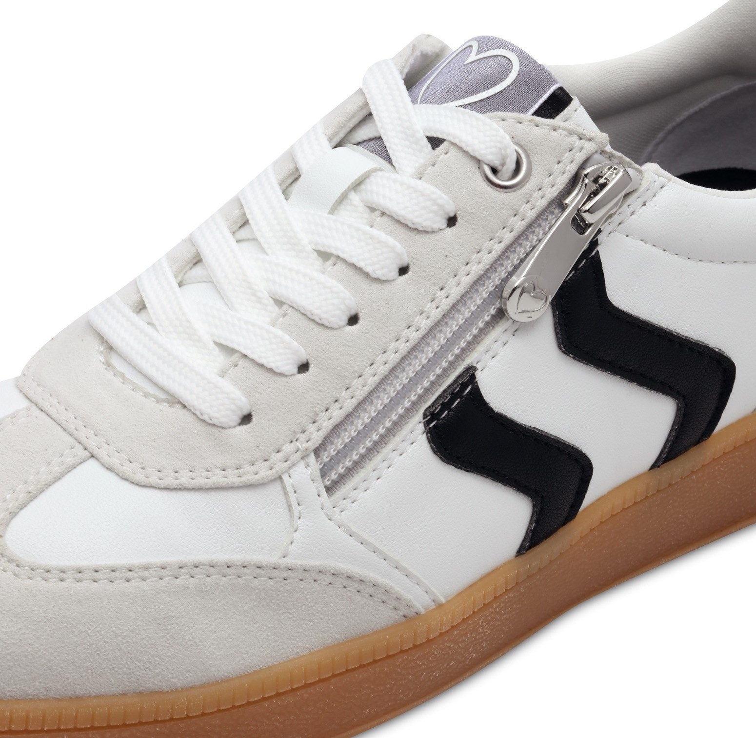 Marco Tozzi Plateausneakers vrijetijdsschoen, lage schoen, veterschoen met contrast bies