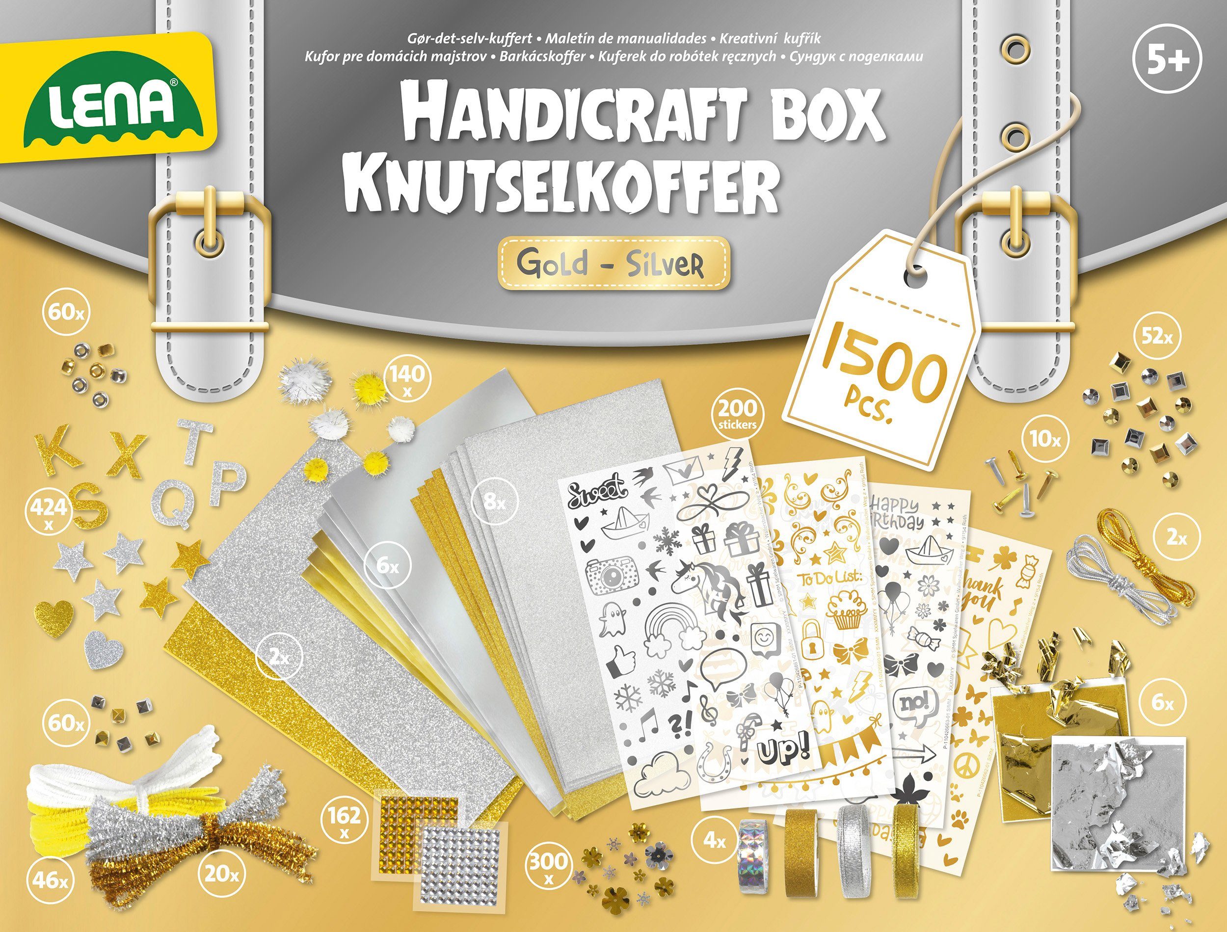Lena® Knutselset Knutselkoffer goud & zilver