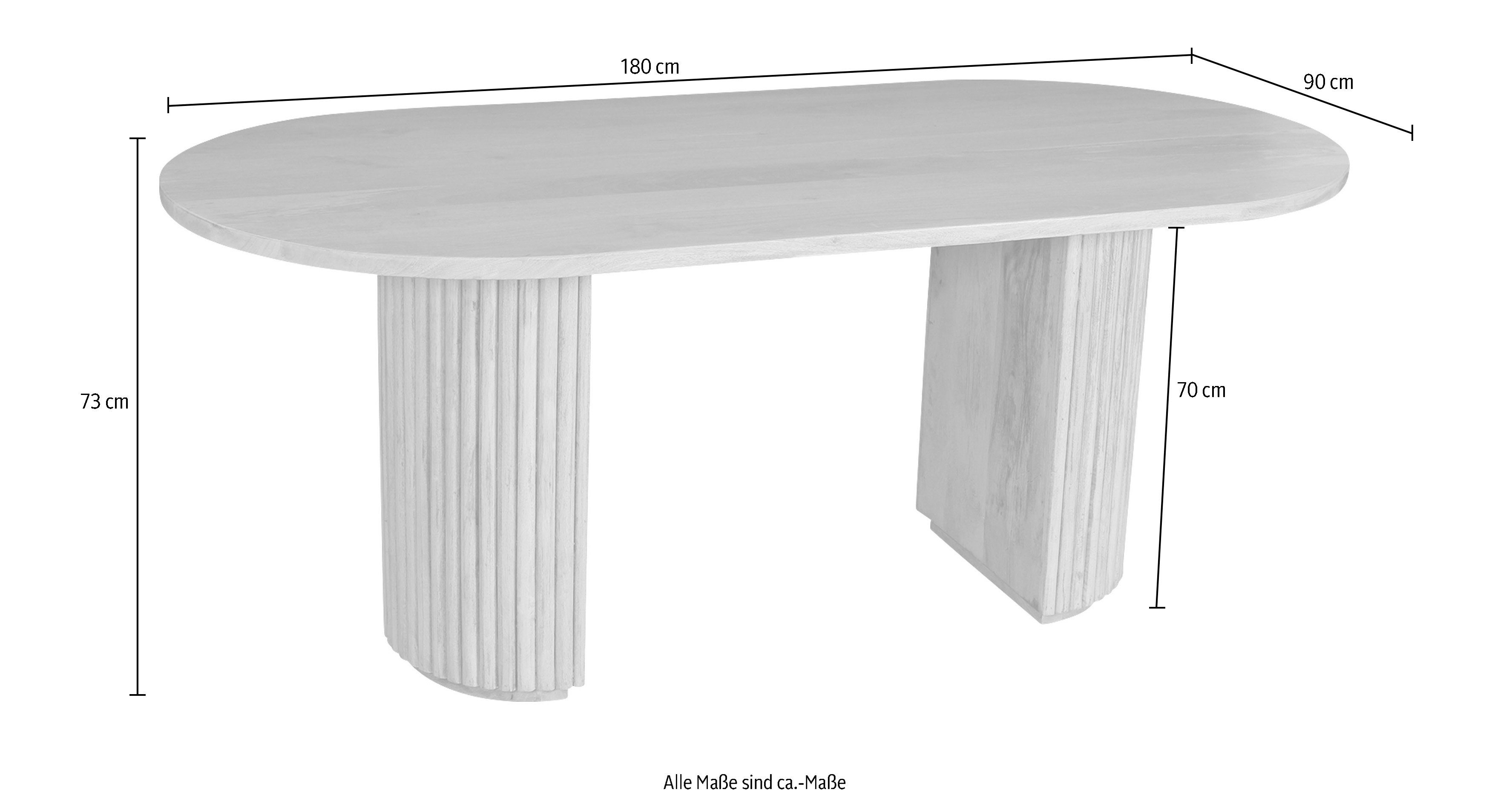 TOM TAILOR HOME Eettafel Ripped met tafelpoten in extravagante ribbel-look