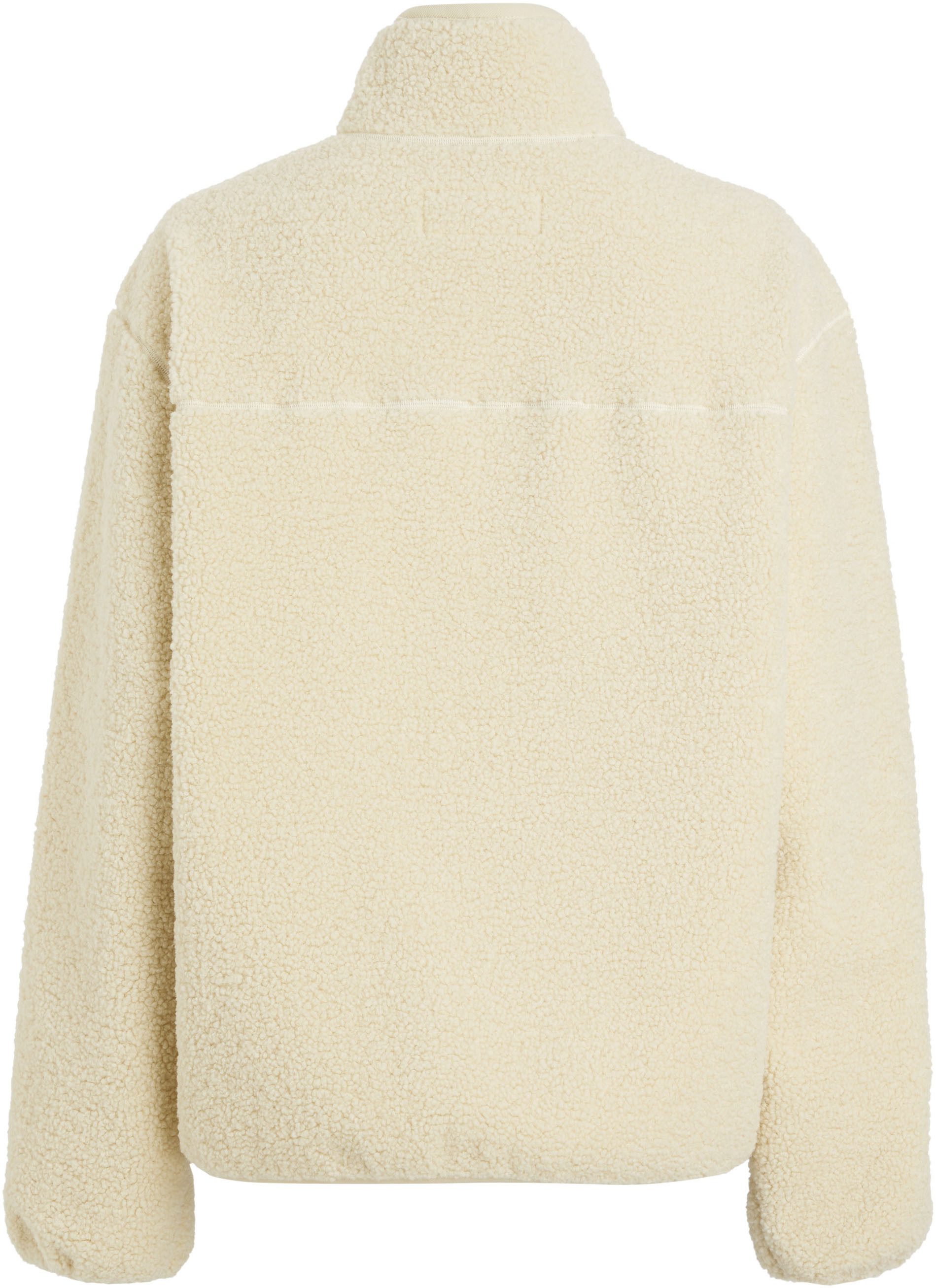 Calvin Klein Pluchen jack HALF ZIP SHERPA met een logo-opschrift