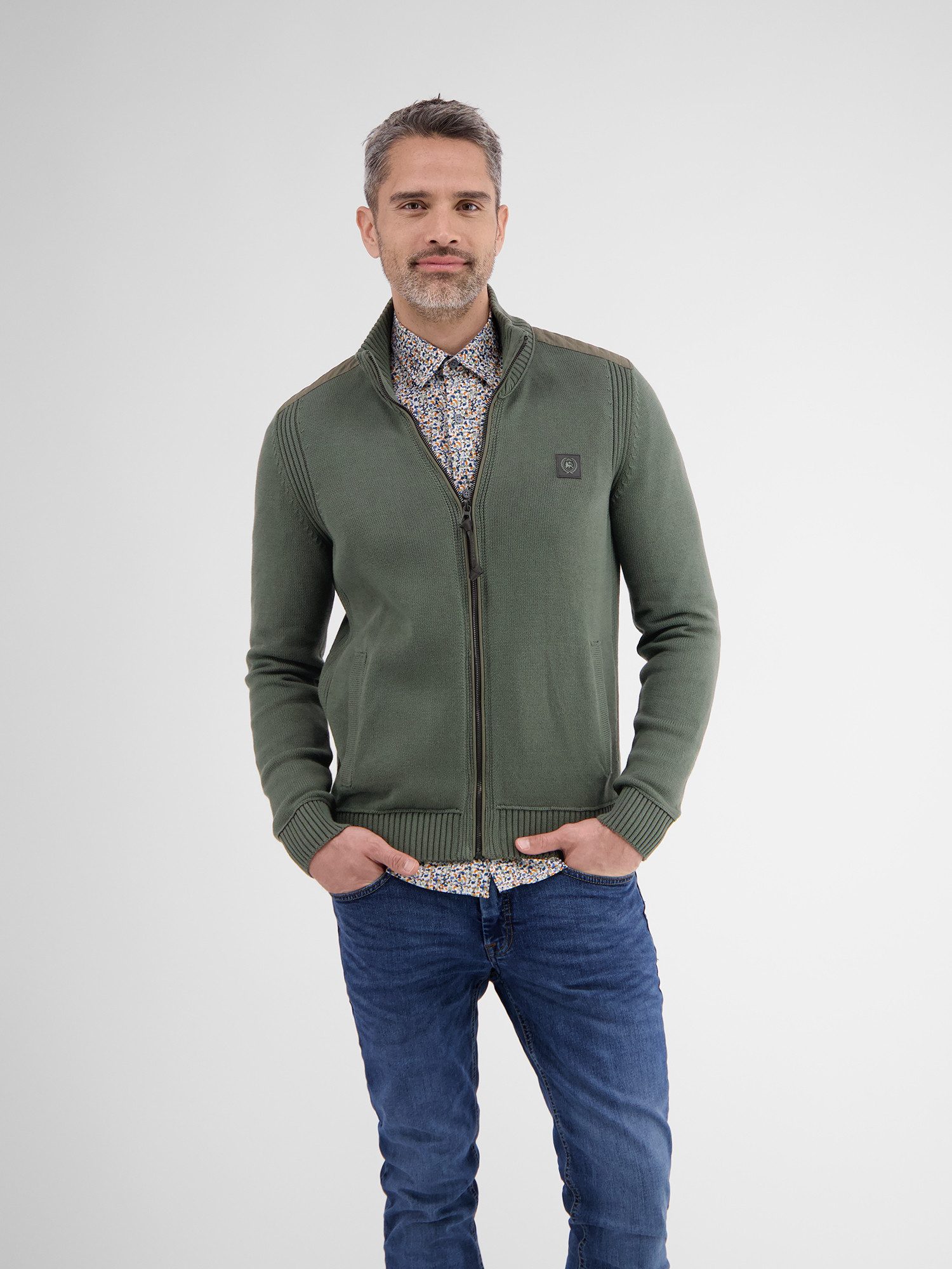 Lerros Vest LERROS brei jack in effen kleur