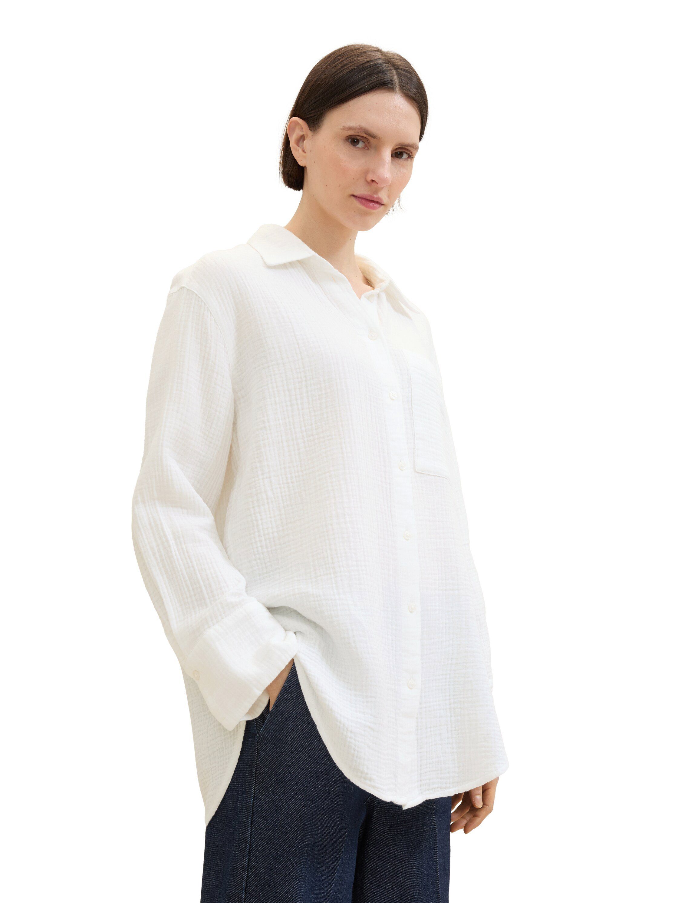 Tom Tailor Blouse met lange mouwen met structuur