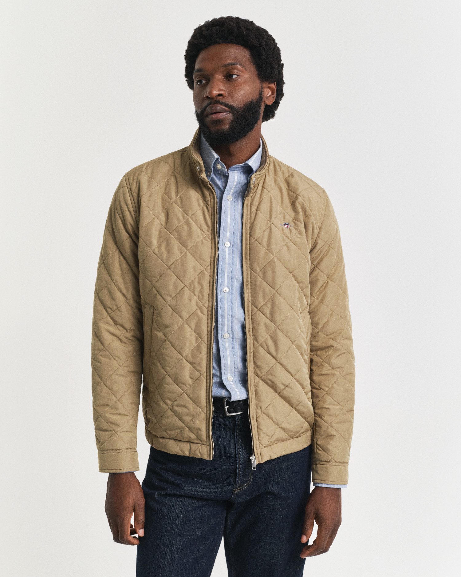 Gant Gewatteerde jas QUILTED WINDCHEATER heren winterjassen maat L beige
