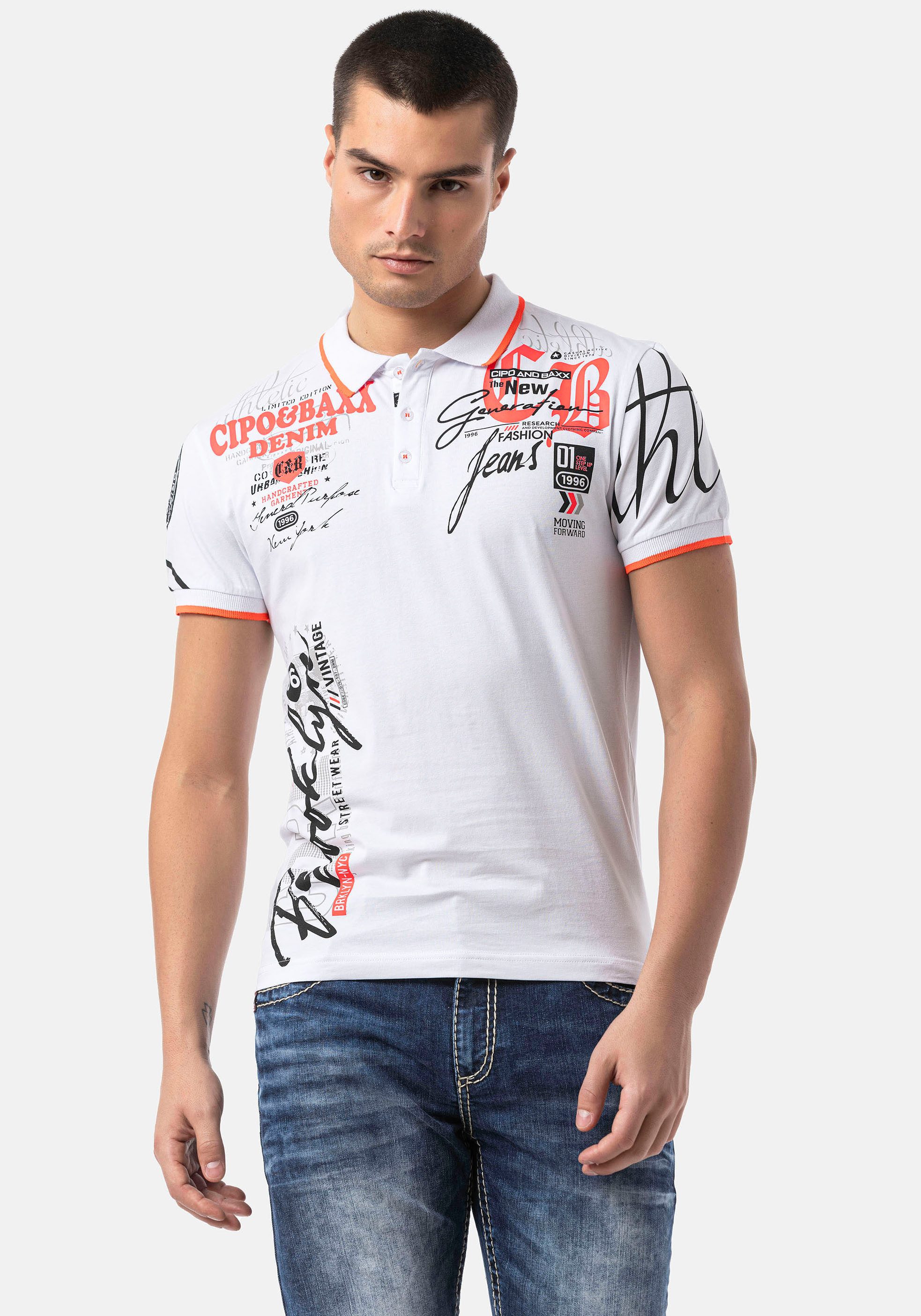 Cipo & Baxx Poloshirt met markante print